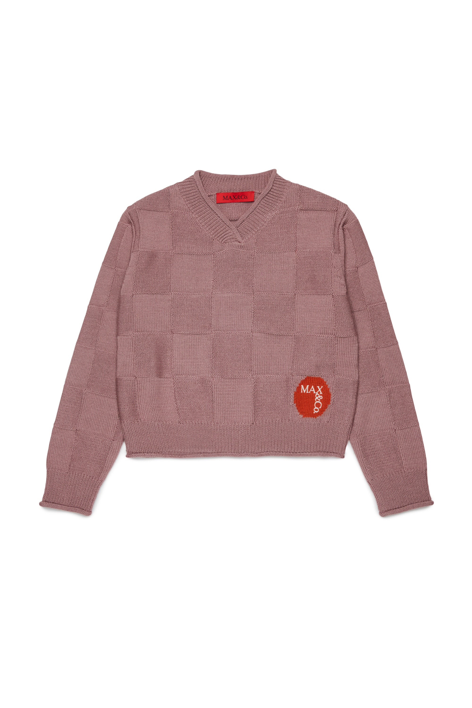 Pull à col en V avec logo