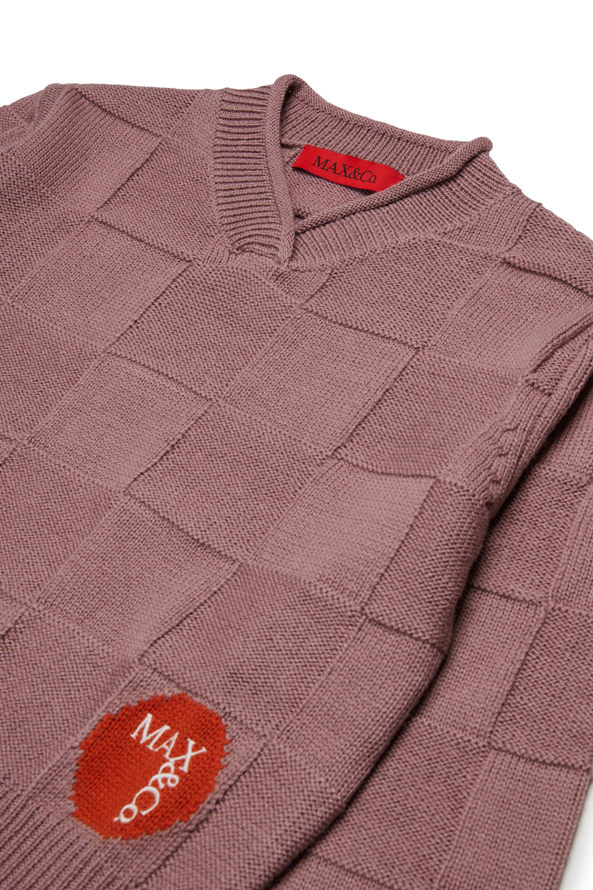 Pull à col en V avec logo