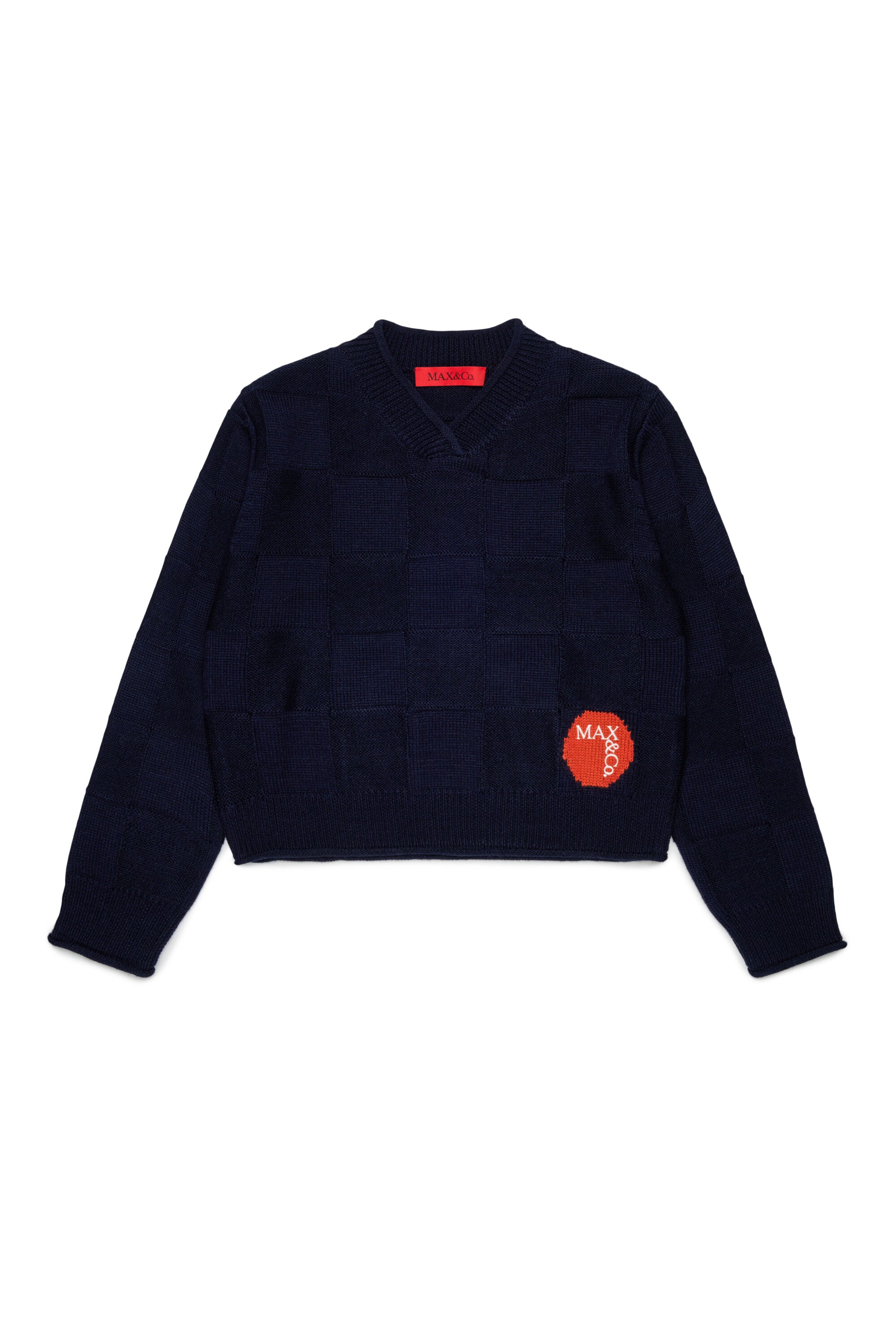 Pull à col en V avec logo