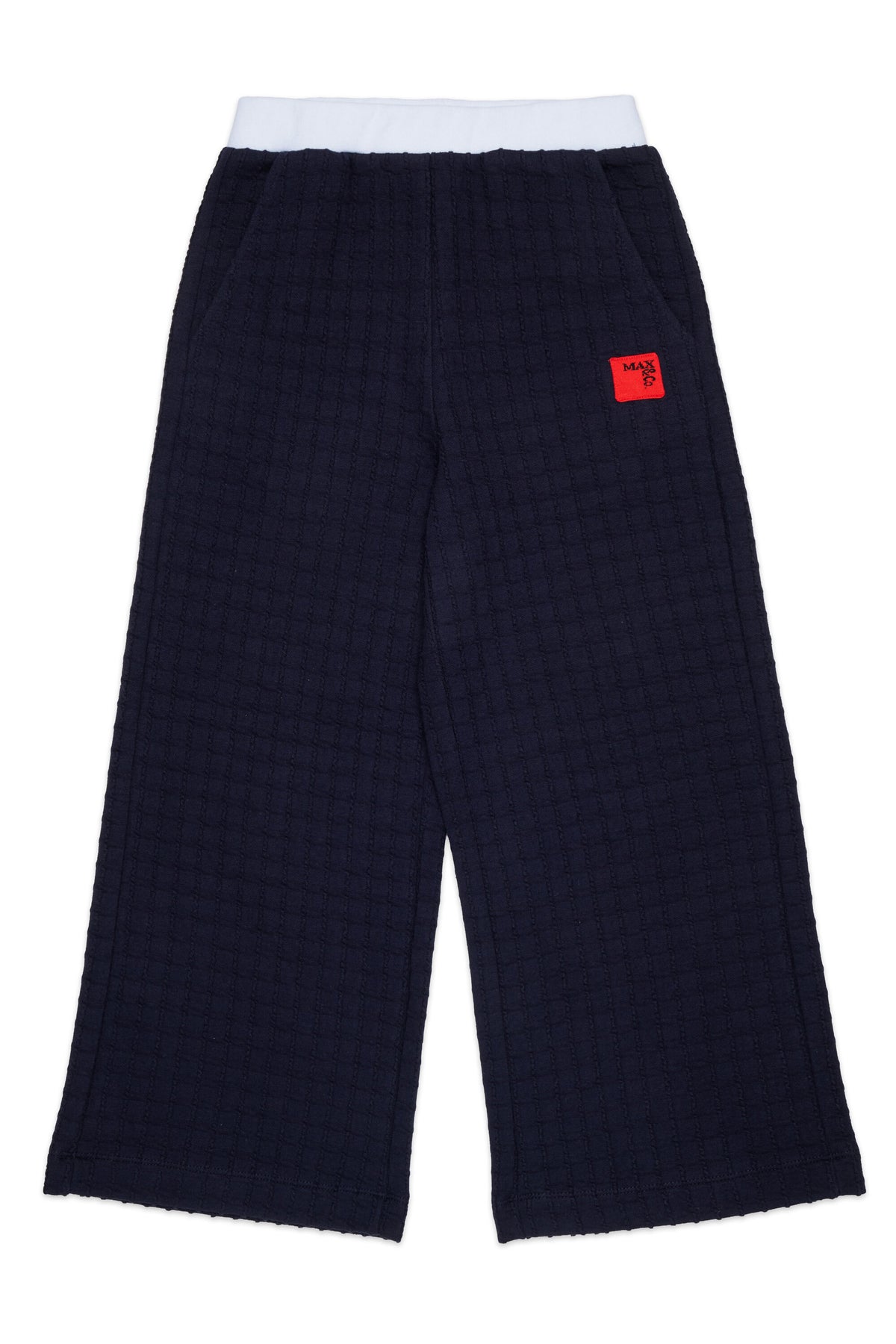 Pantalones jacquard con logo aplicado