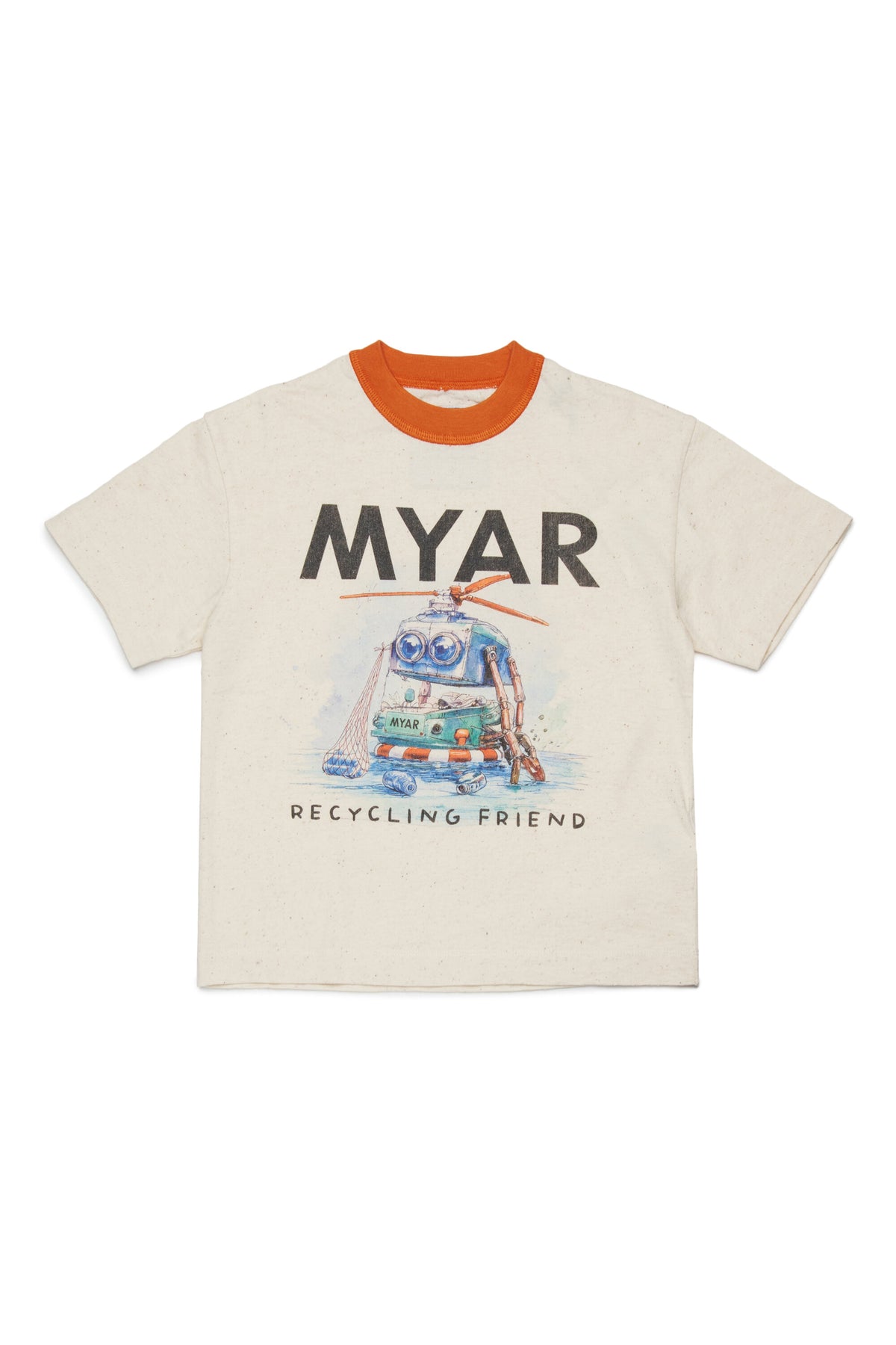 T-shirt avec imprimé robot col rond