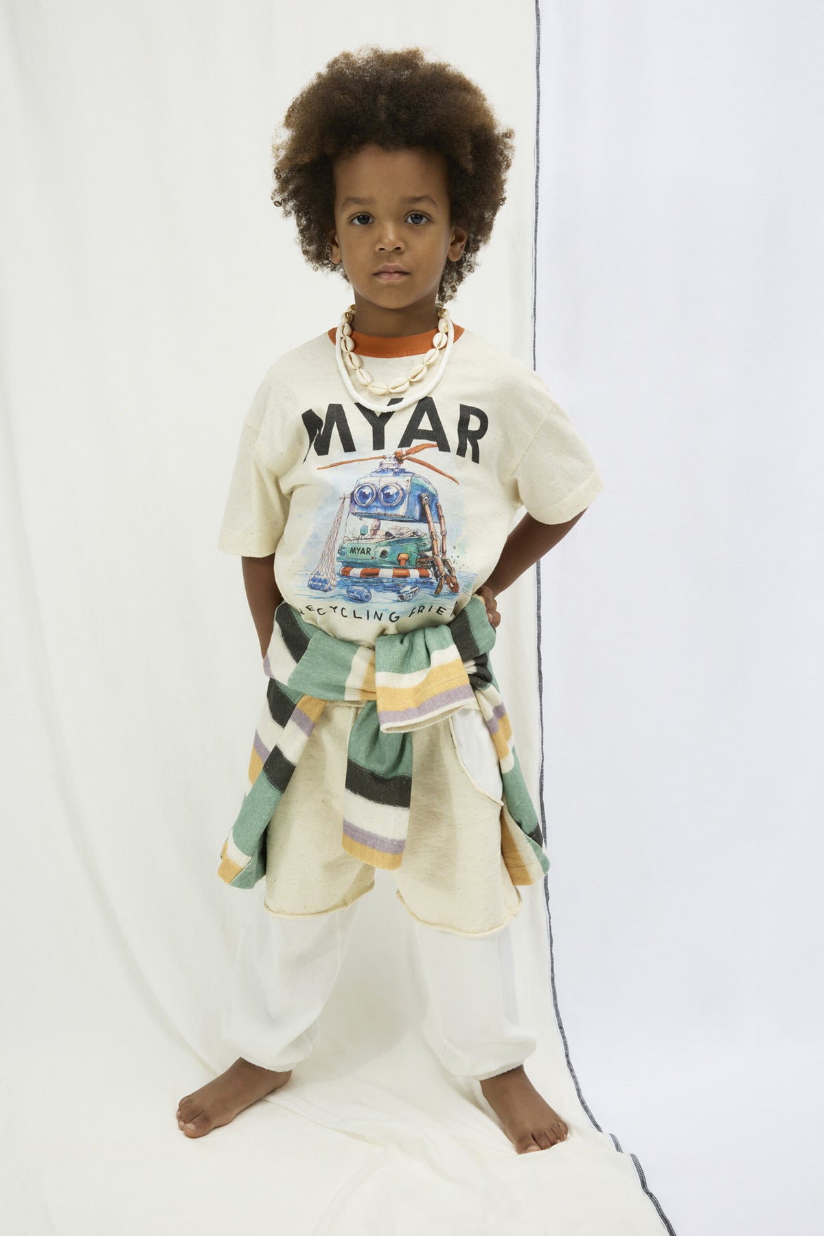 T-shirt avec imprimé robot col rond