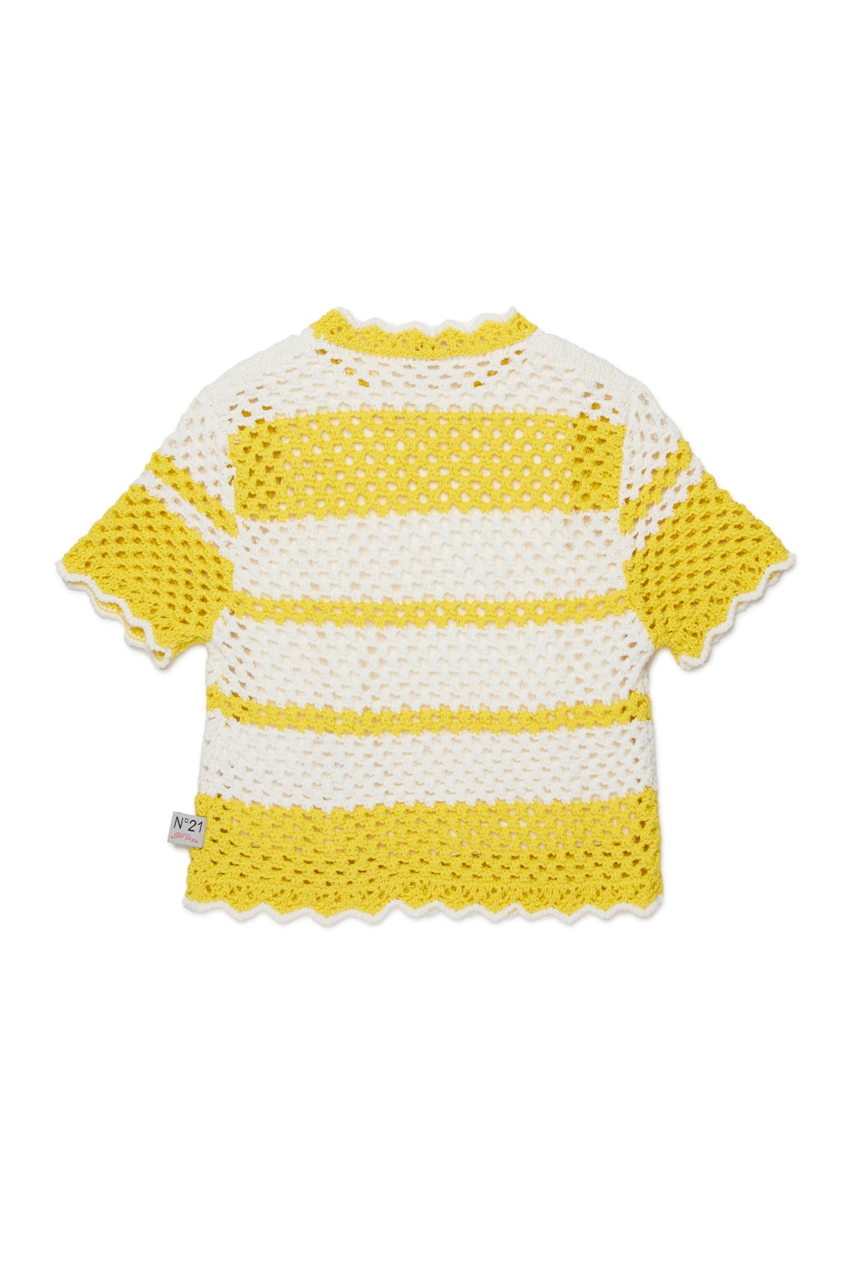 Jersey de punto con cuello redondo y tejido de malla