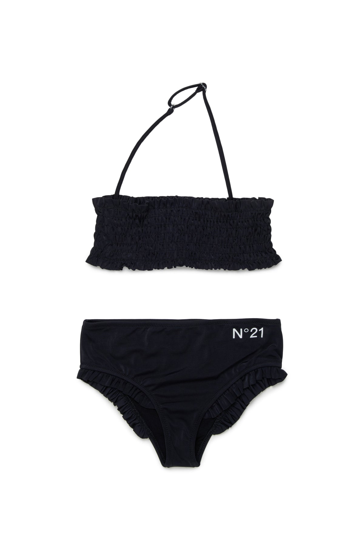 Ruched bikini with logo