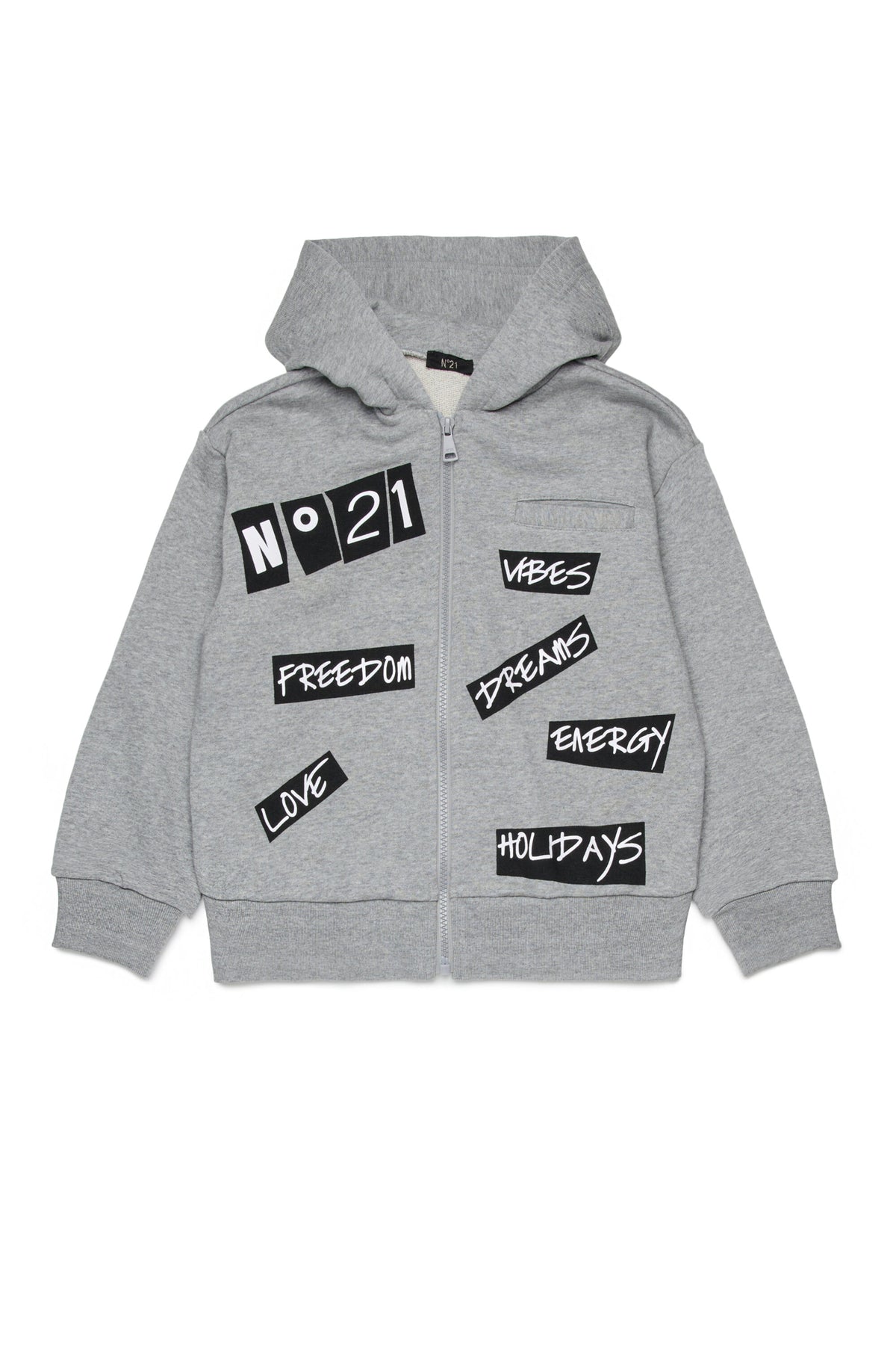 Sudadera con cremallera completa y logo