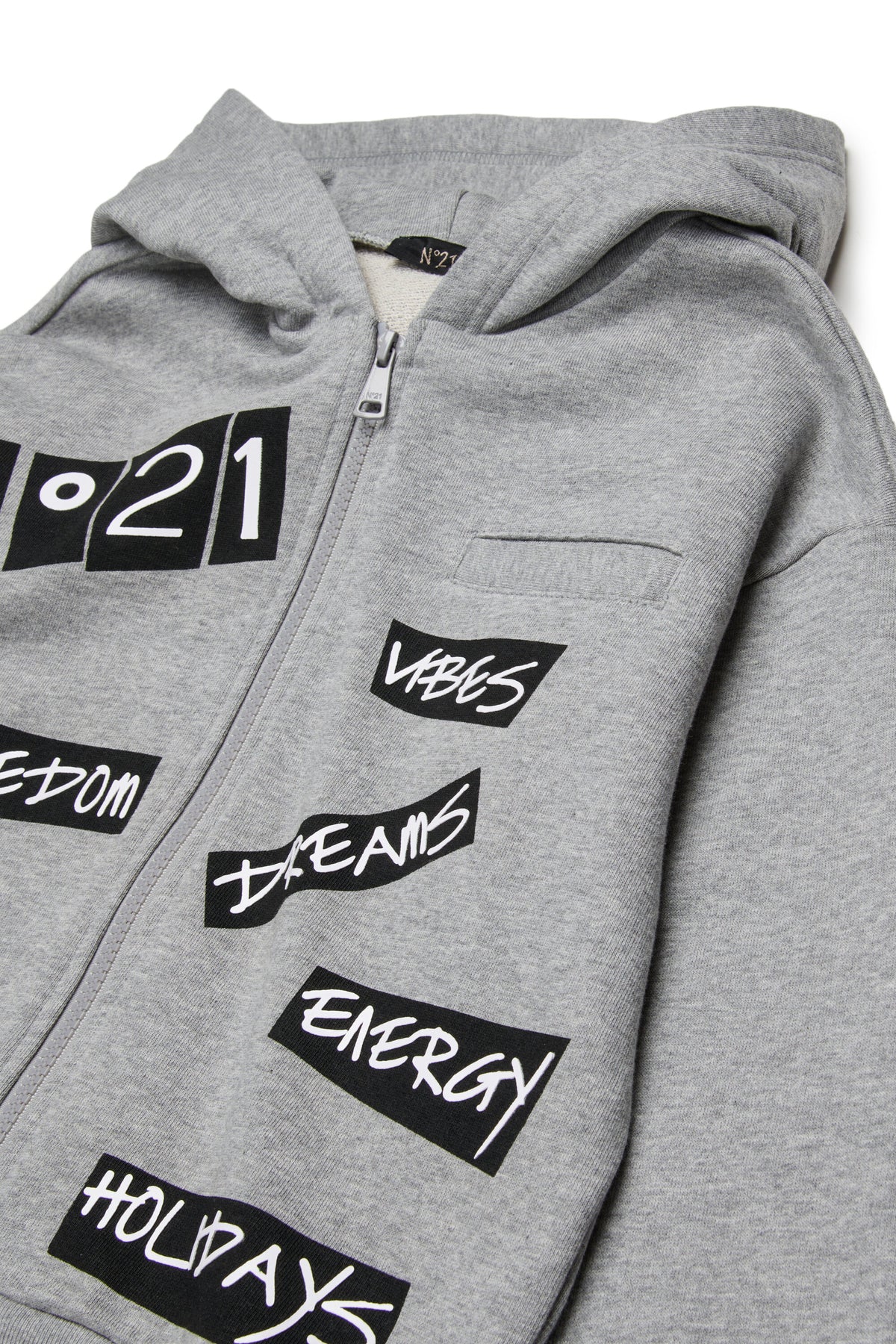 Sudadera con cremallera completa y logo