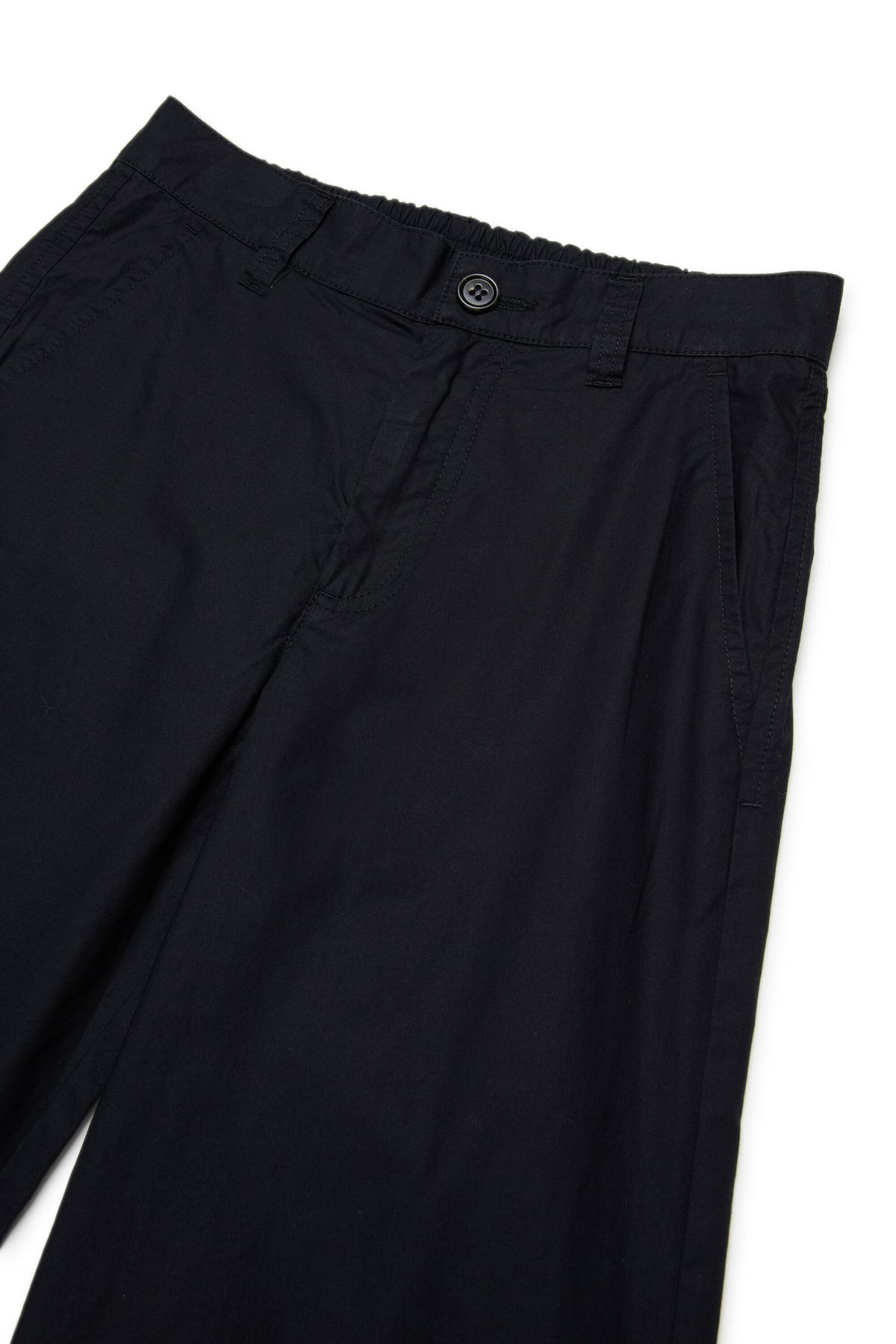 Pants with logo and turn-up