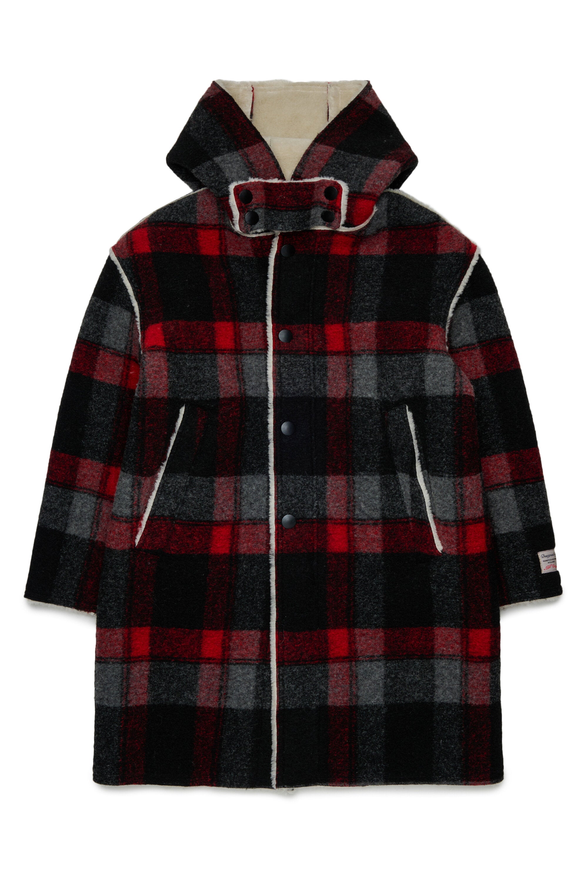 Manteau à carreaux avec logo imprimé