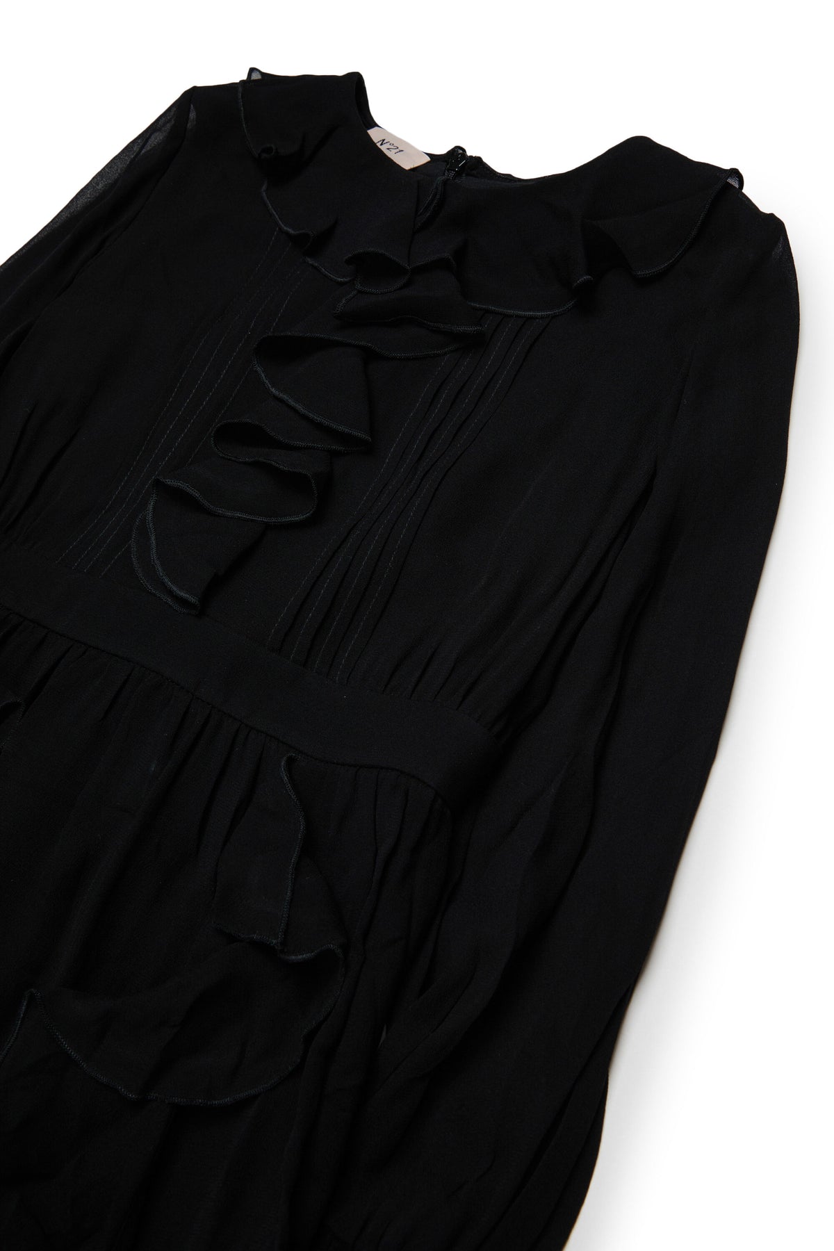 Robe avec volants et manches longues