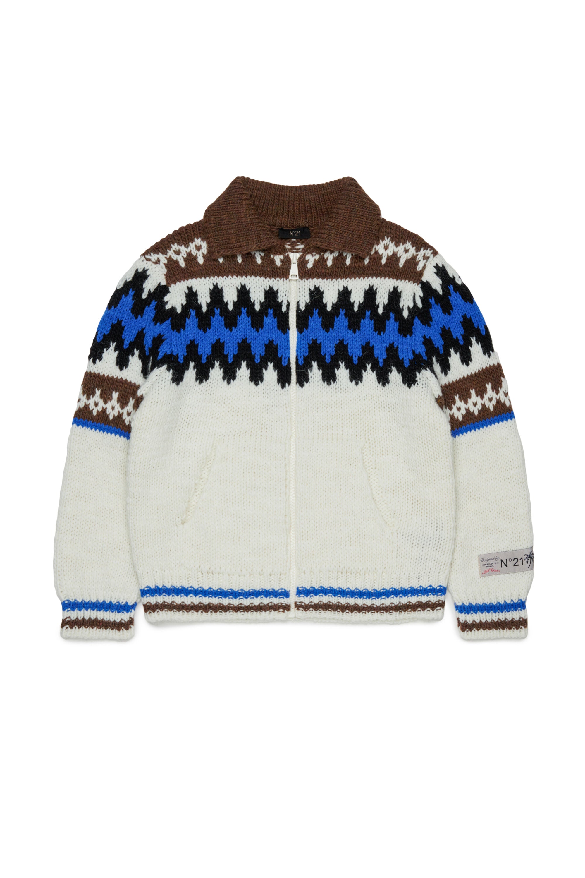 Knitted cardigan with zipper