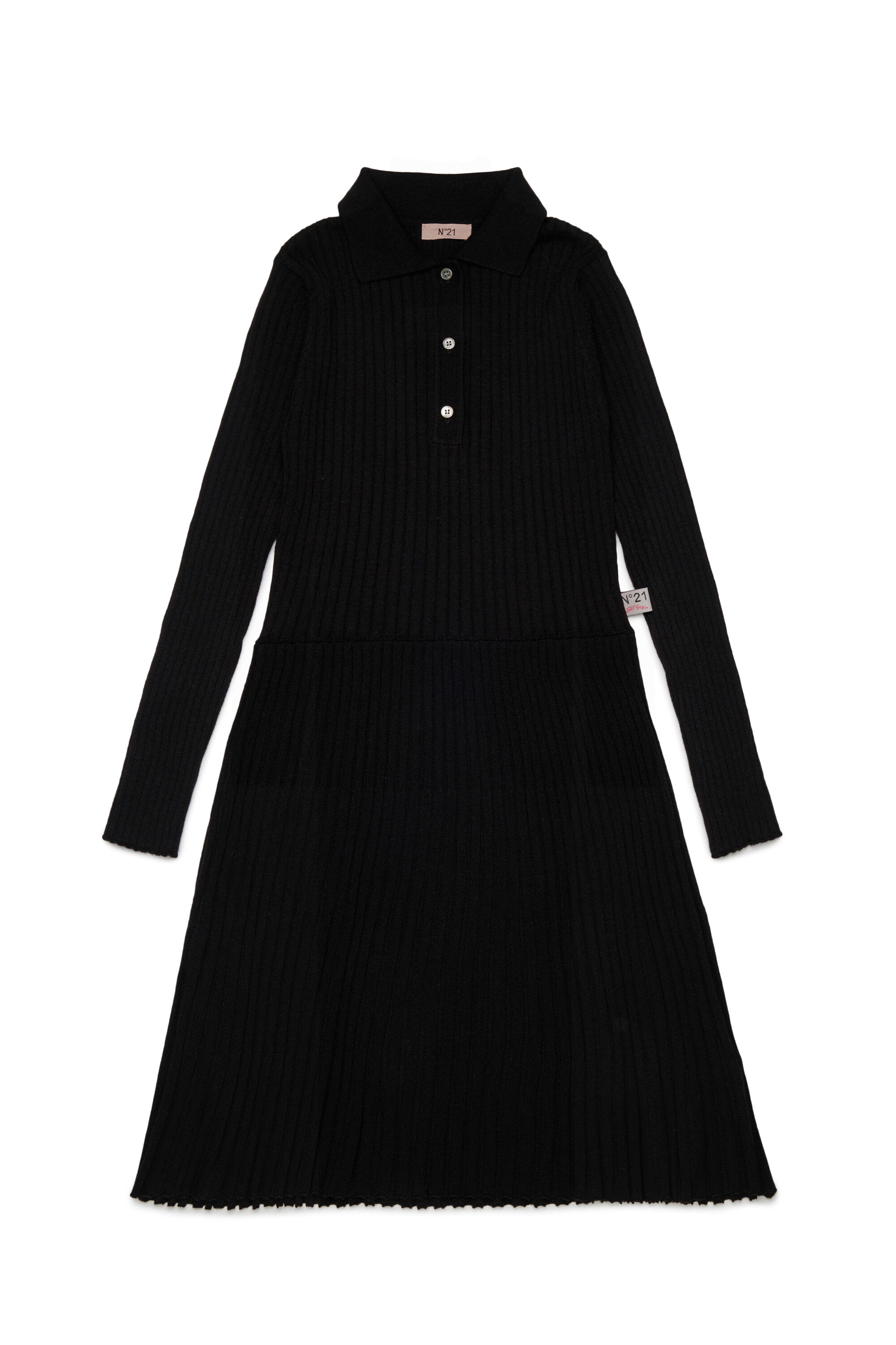 Robe polo en maille côtelée