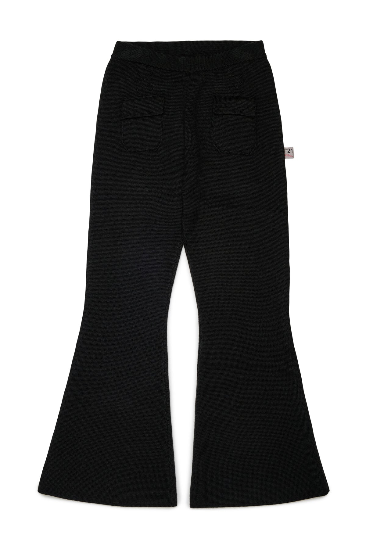 Pantalon flare en maille côtelée