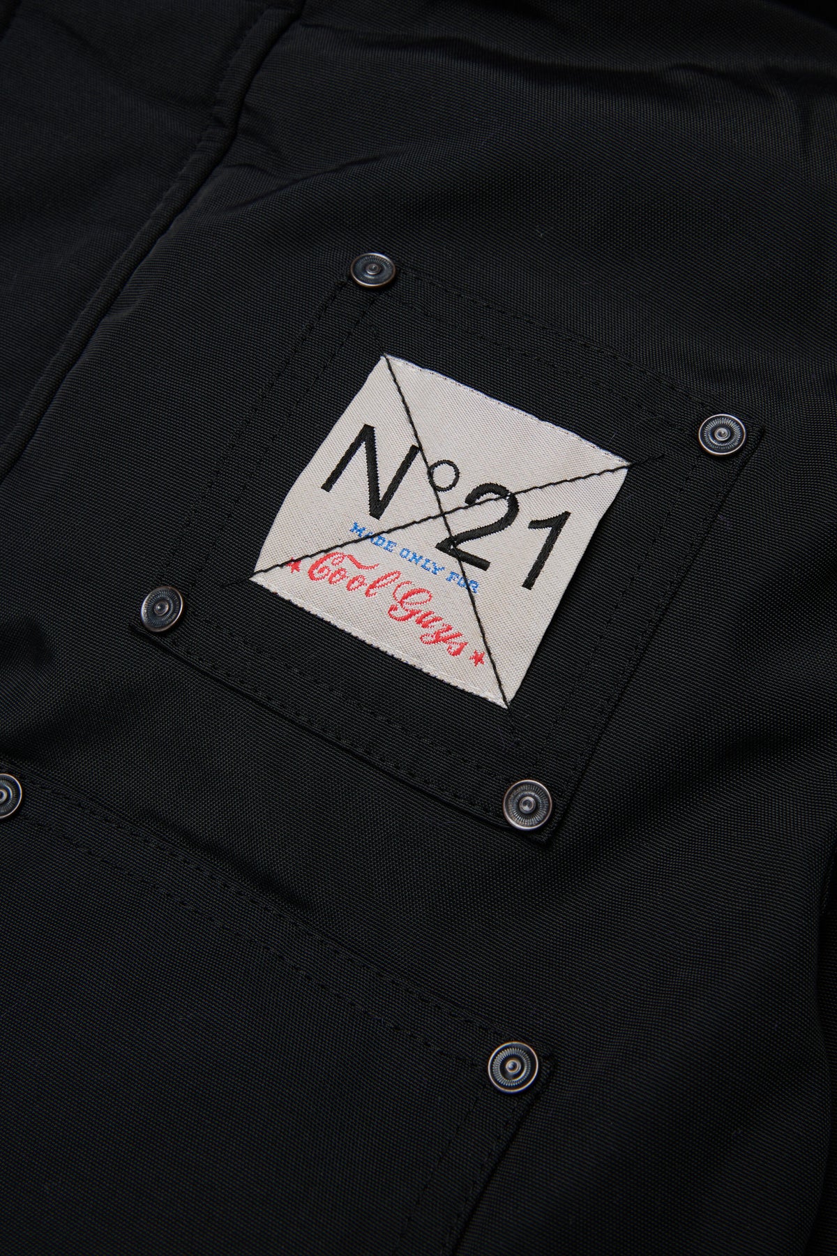 Padded jacket with printed logo
