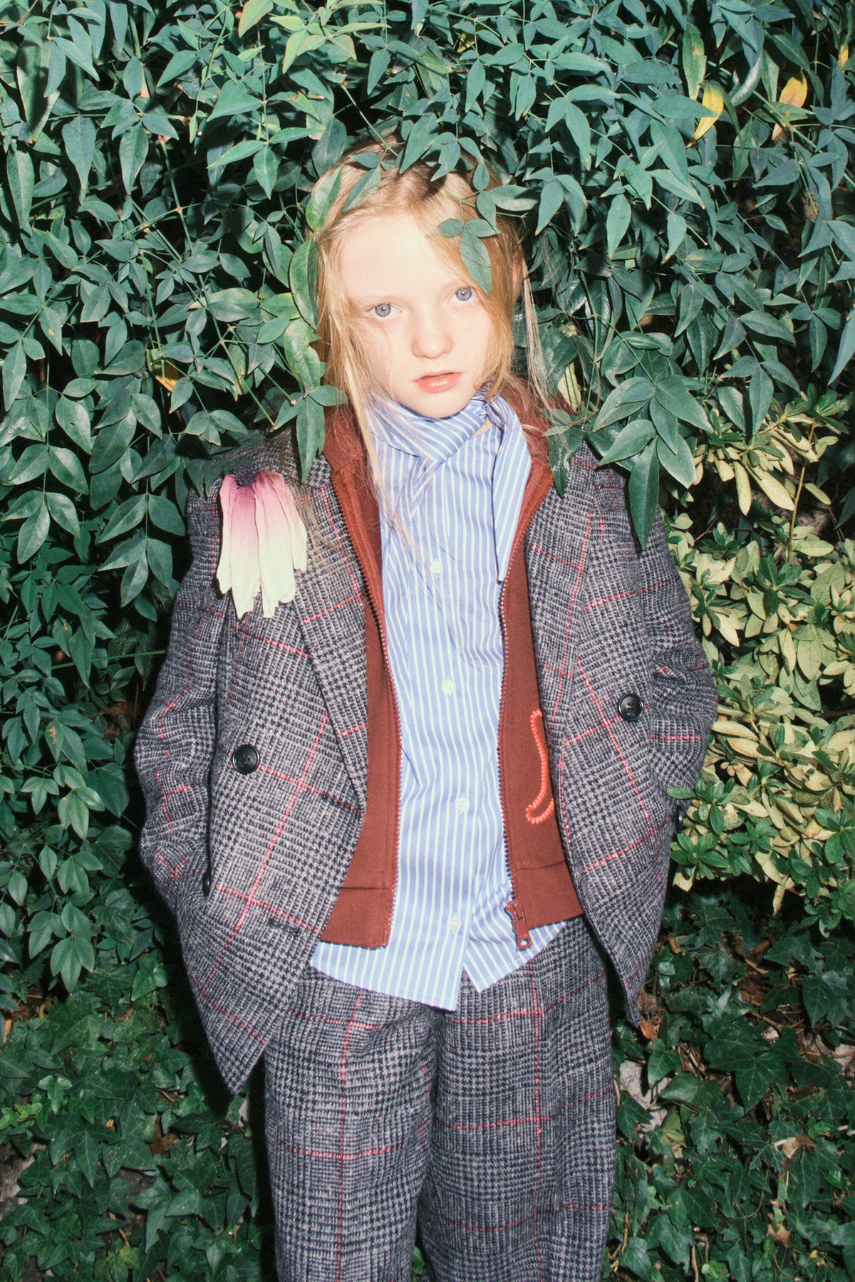 Double-breasted blazer with logo