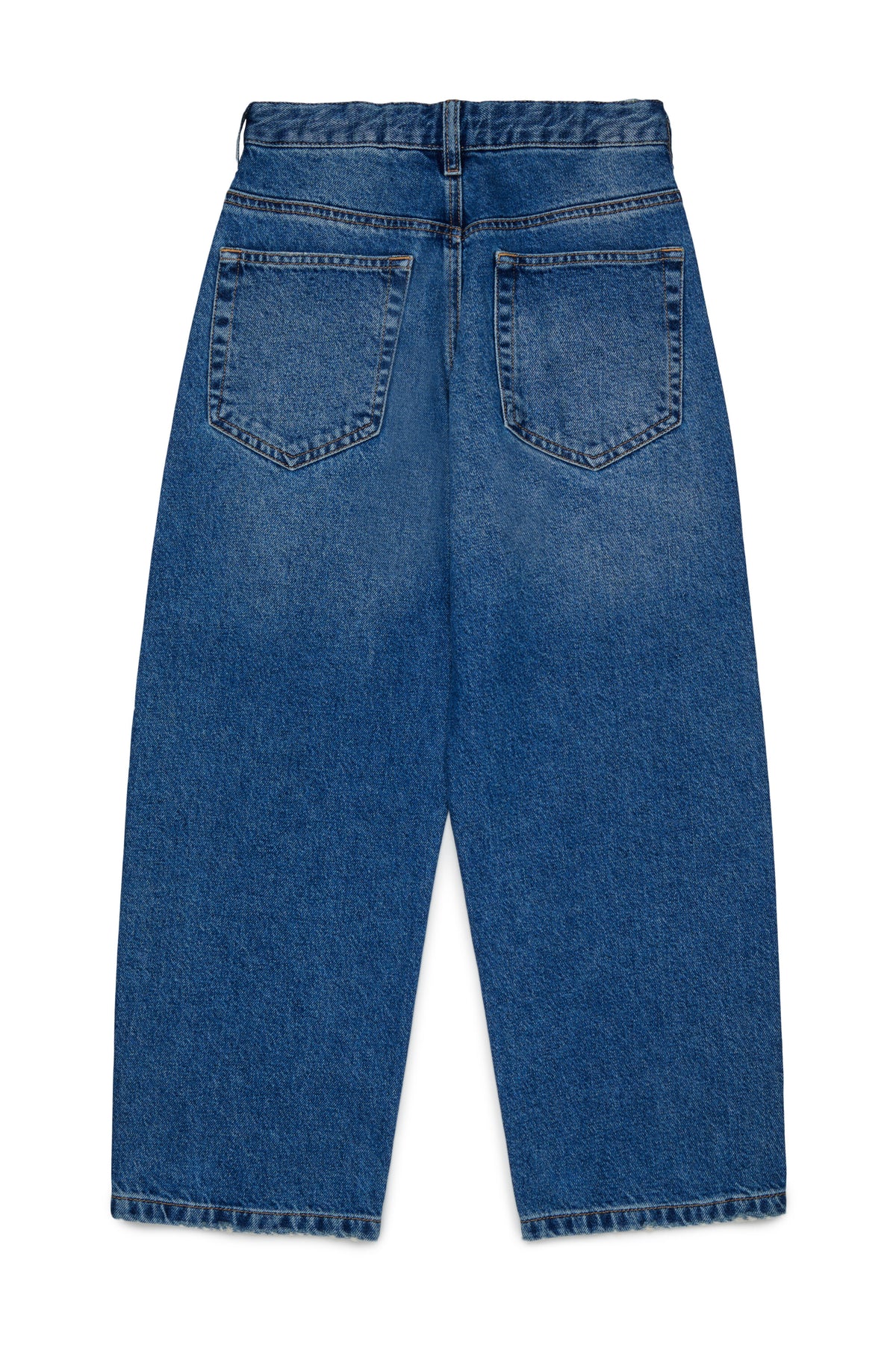 Jeans corte acampanado con logo