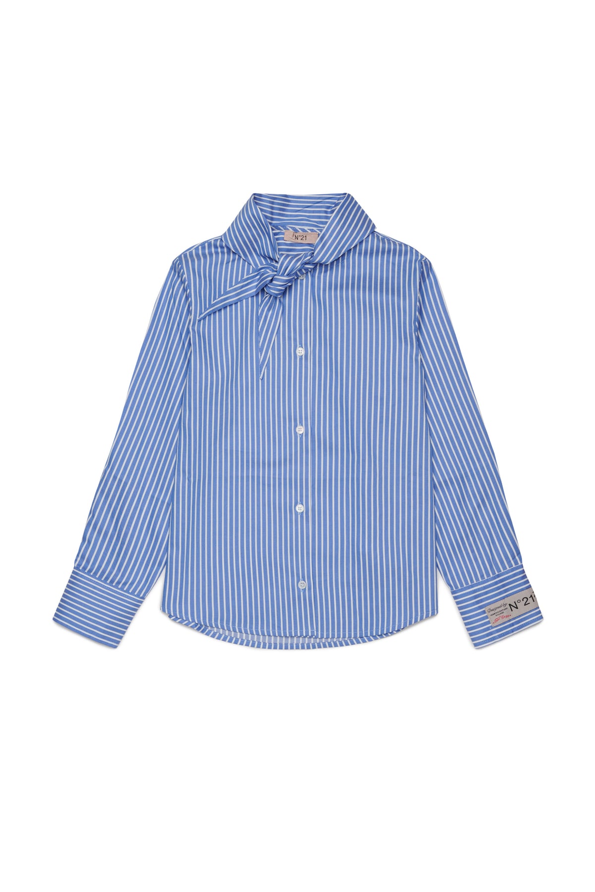 Chemise à rayures avec nœud