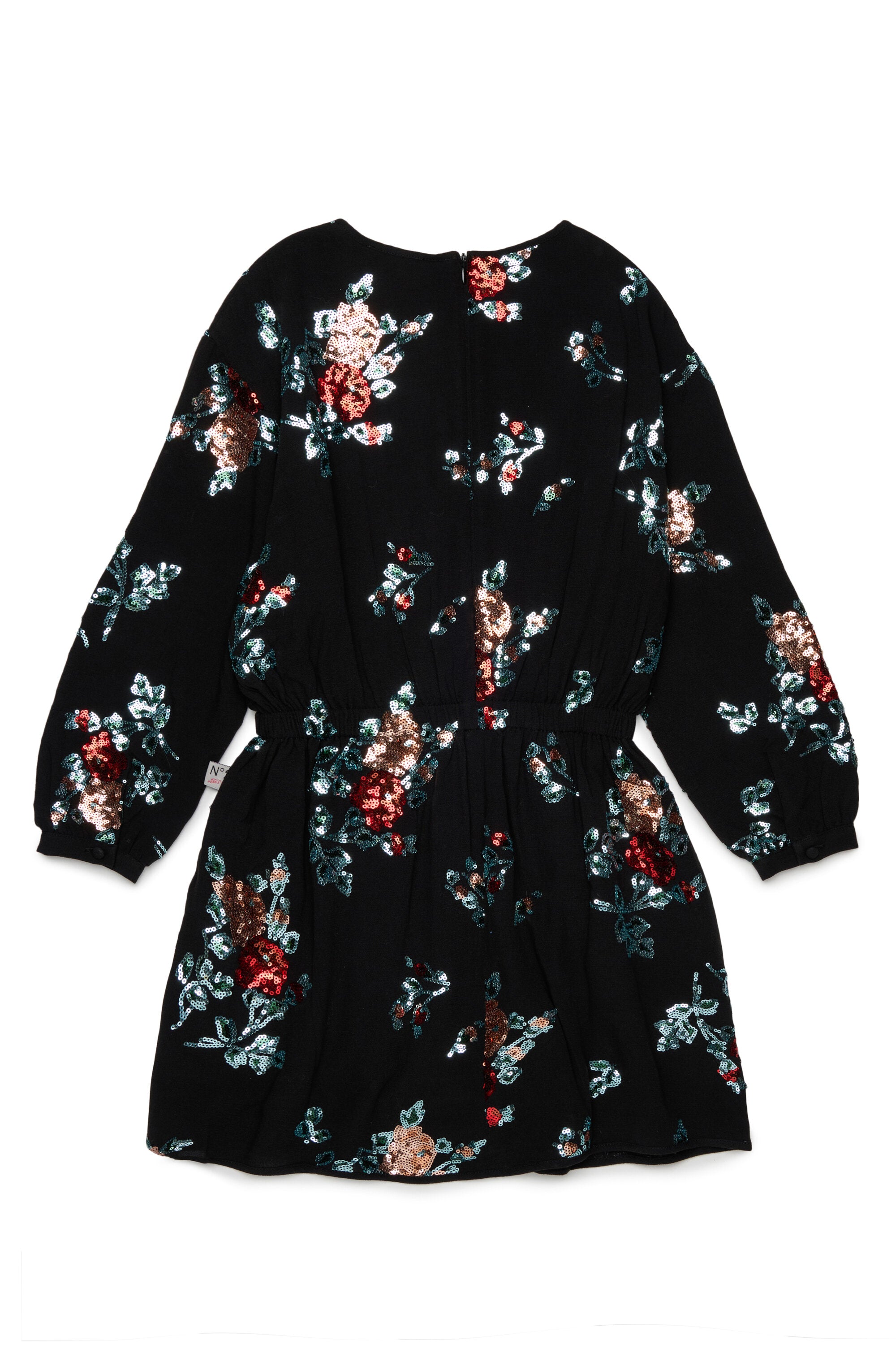 Robe courte ornée de sequins floraux