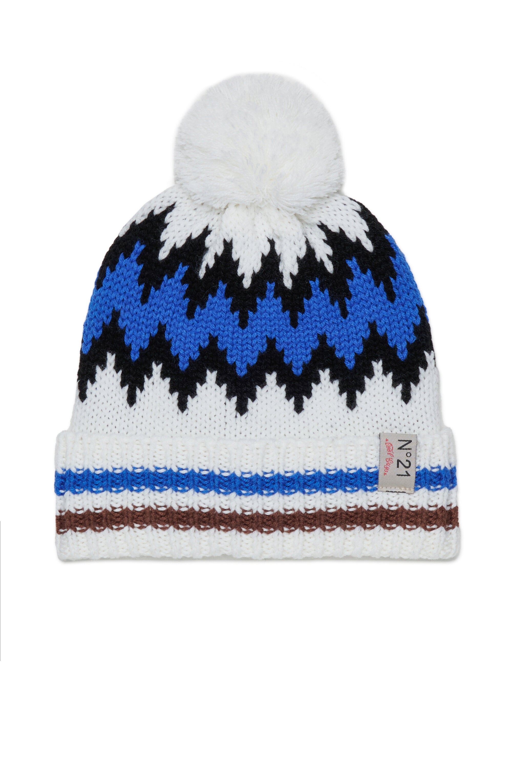 Gorro con pompón y diseño noruego