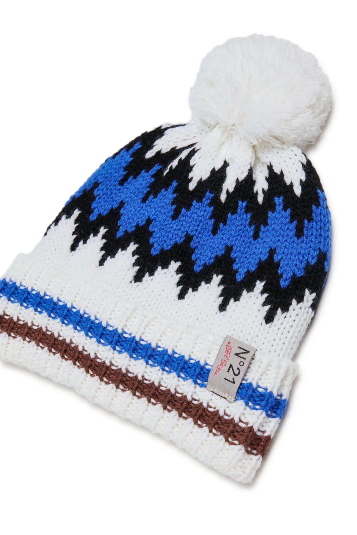Gorro con pompón y diseño noruego