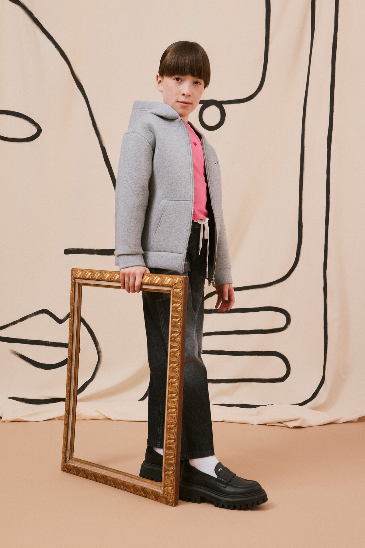 Mocassins en cuir avec semelle crantée