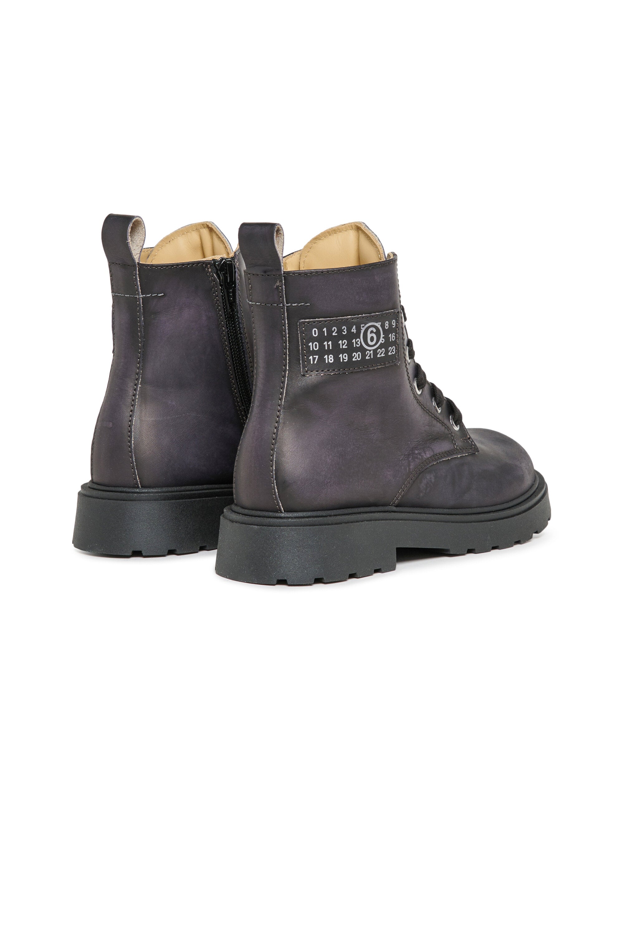 Bottes de combat en cuir avec logo