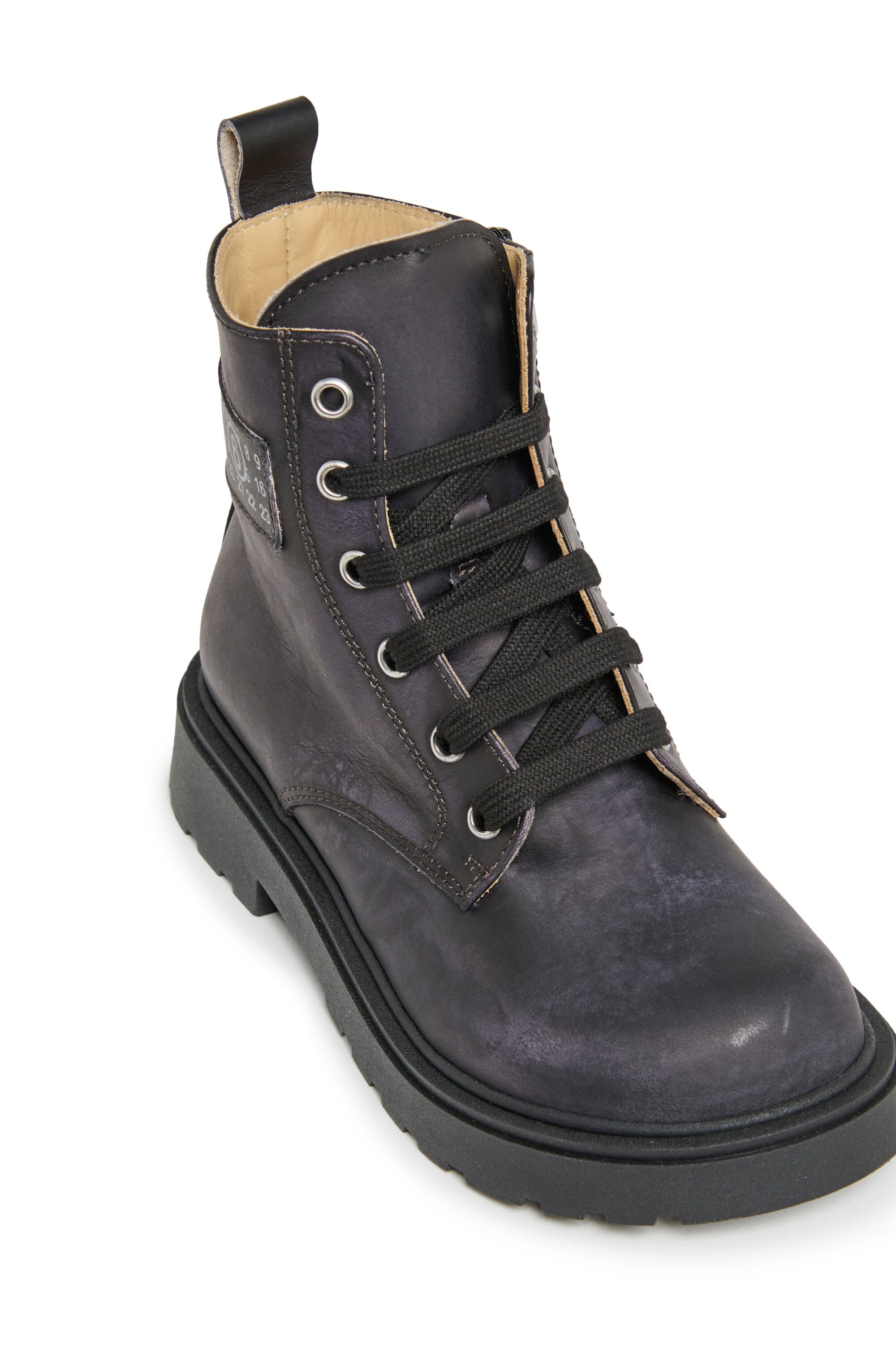 Bottes de combat en cuir avec logo