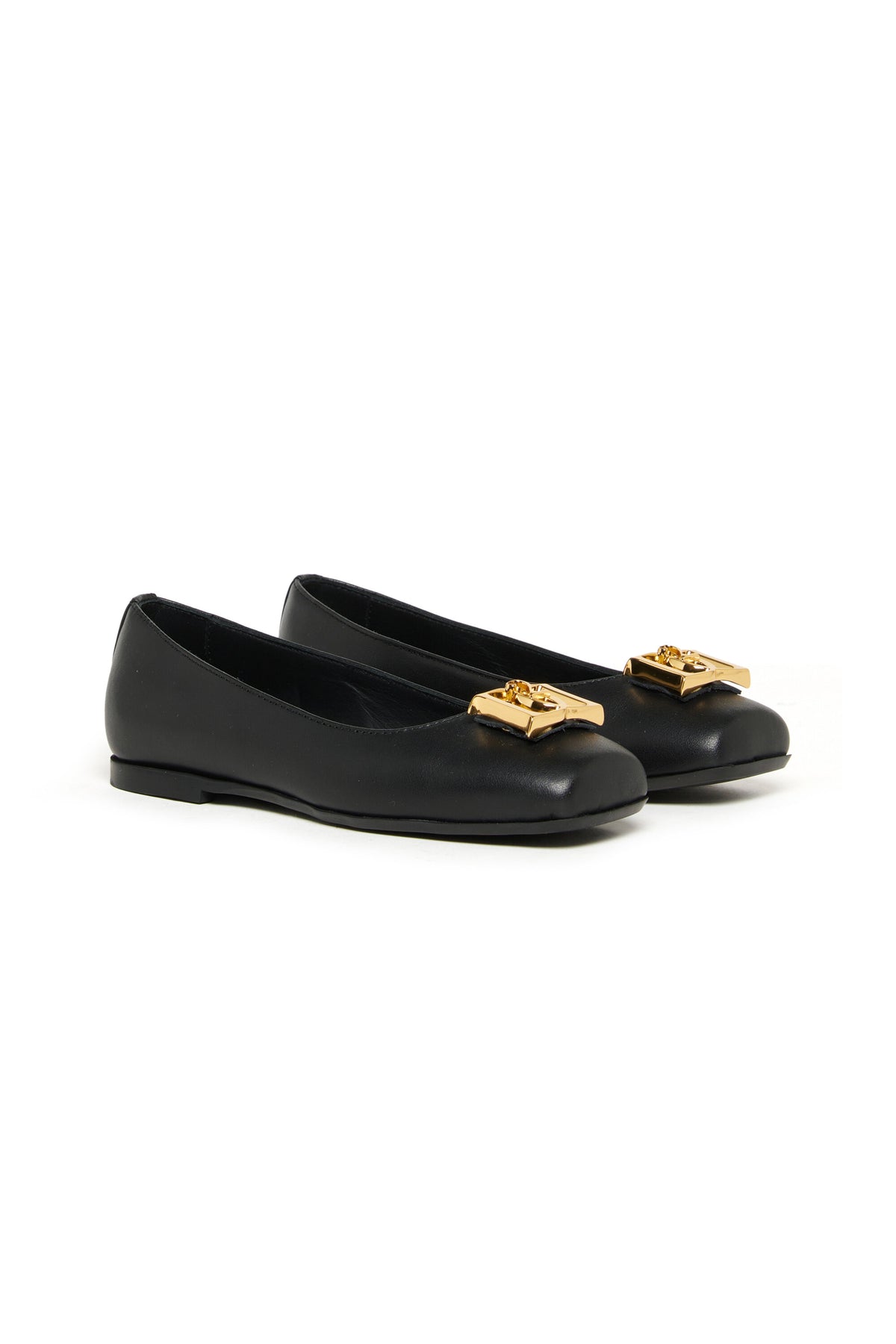 Ballerine en cuir avec logo