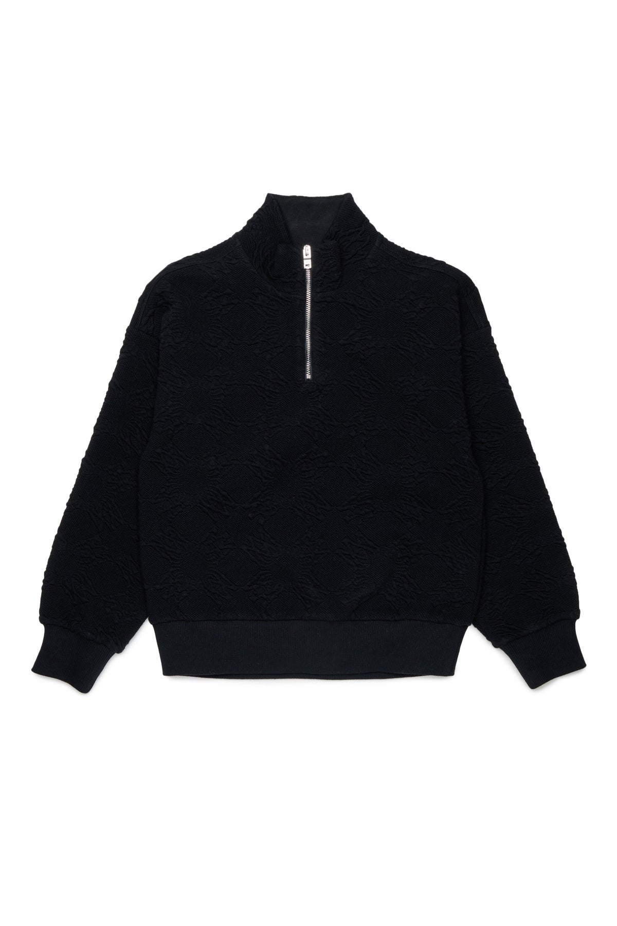 Sweat jacquard à demi-zip
