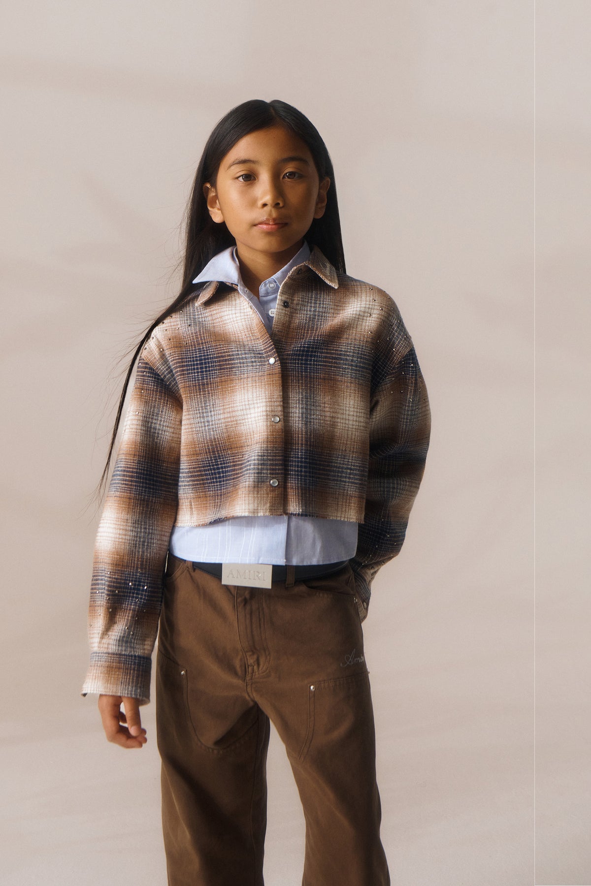 Chemise à carreaux avec logo