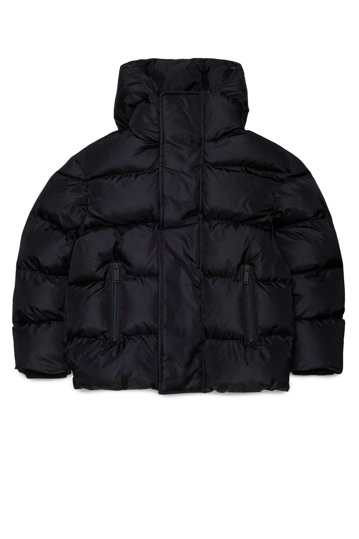 Short padded jacket with hood and DSQUARED2 logo