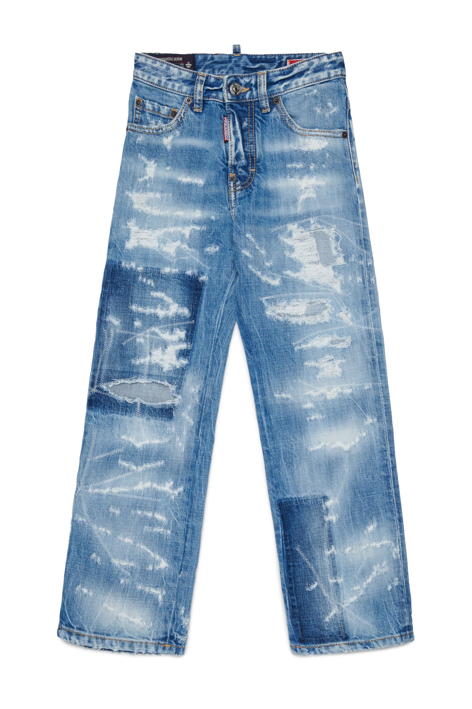 Jeans corte recto lavado azul claro - 642