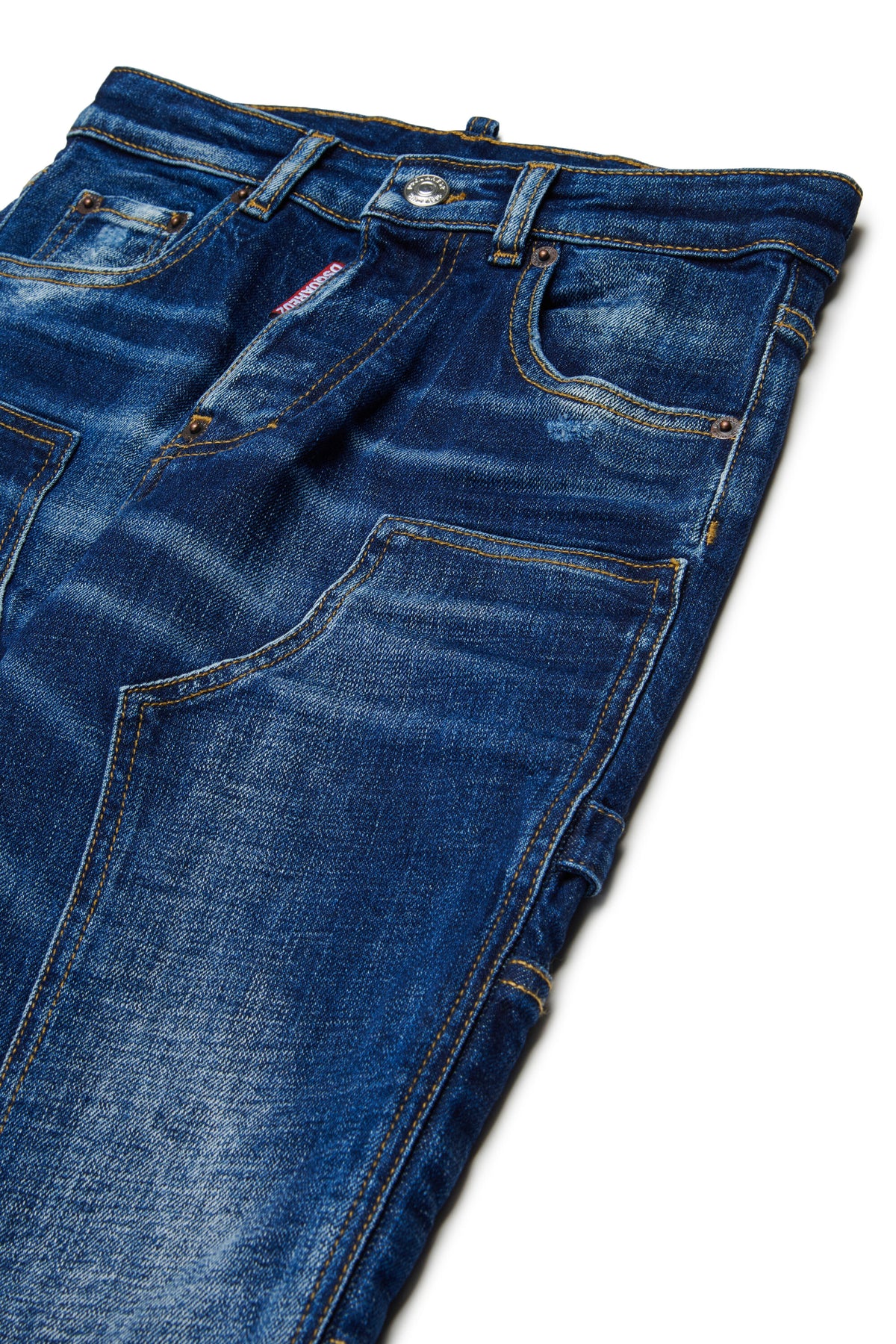 Jean droit délavé bleu moyen - Loose