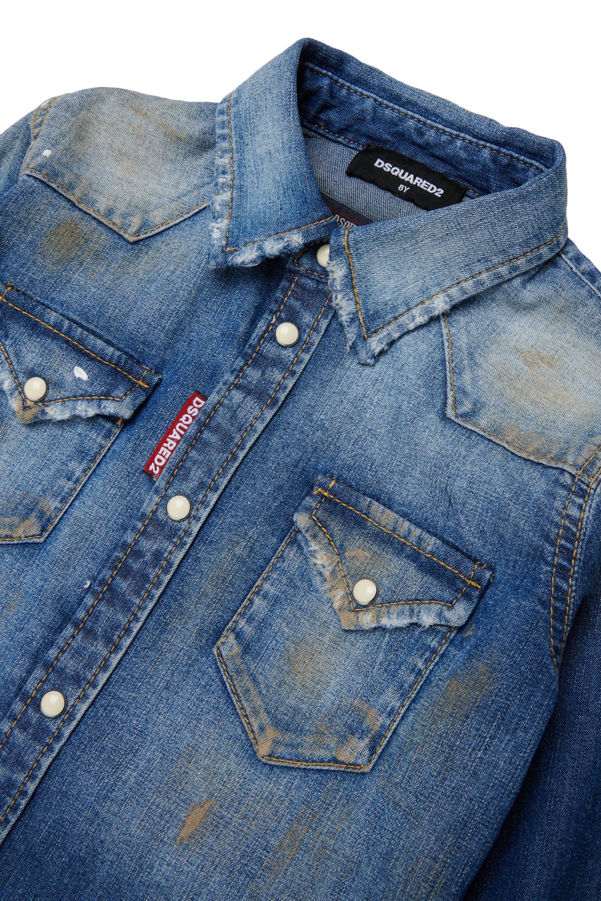 Chemise en denim à manches longues avec logo