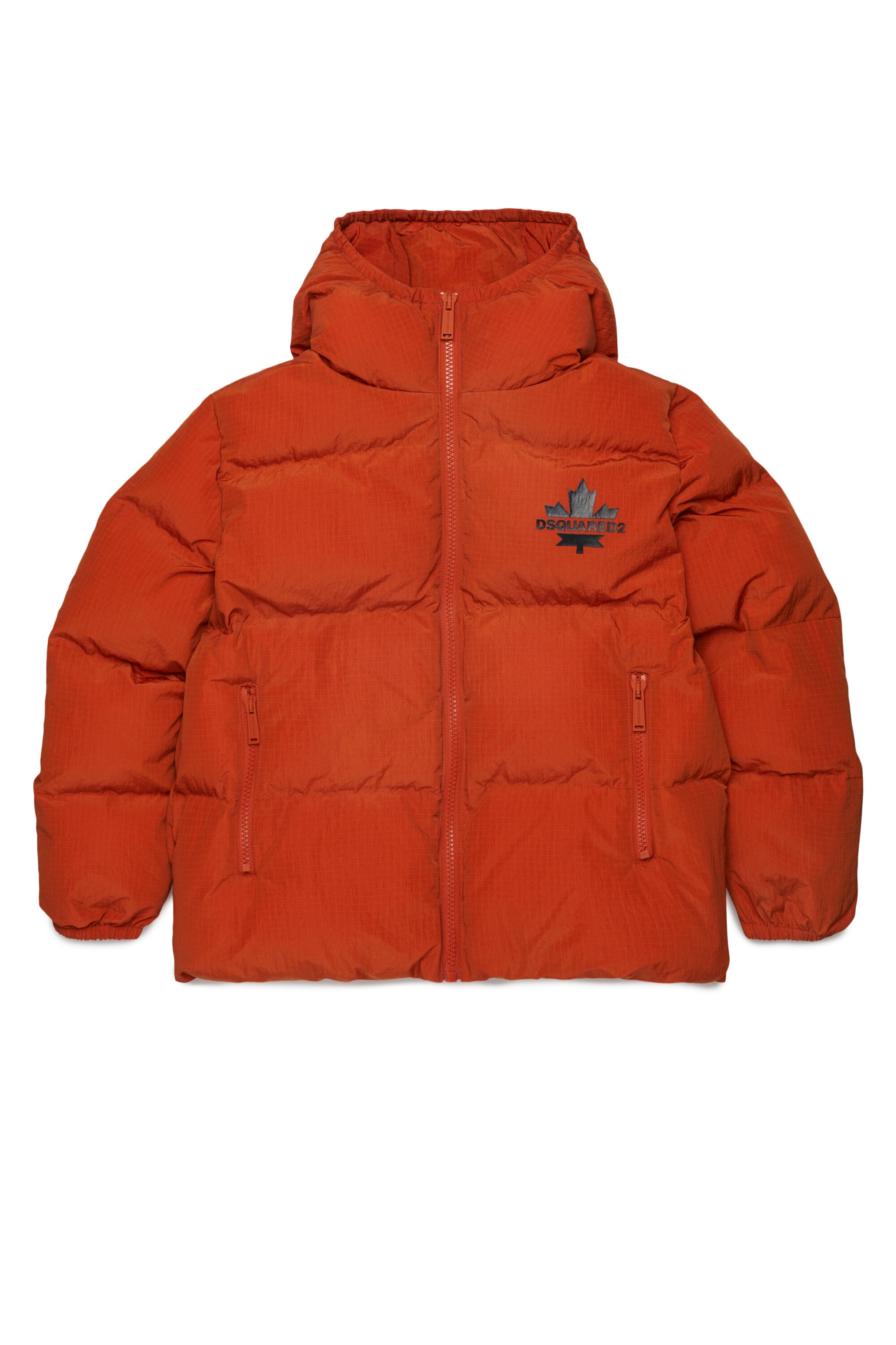 Padded jacket with printed logo