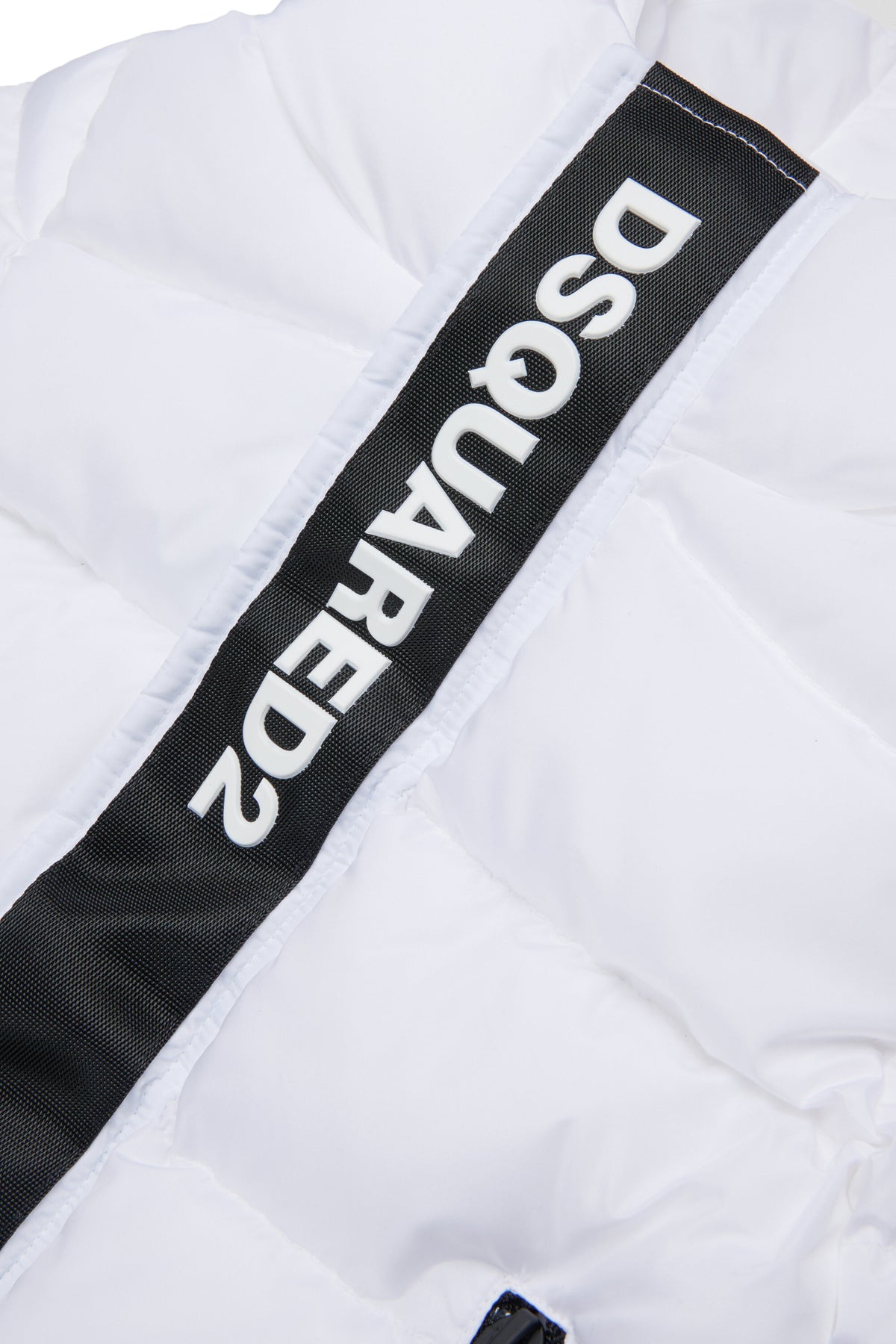 Long padded jacket with logo