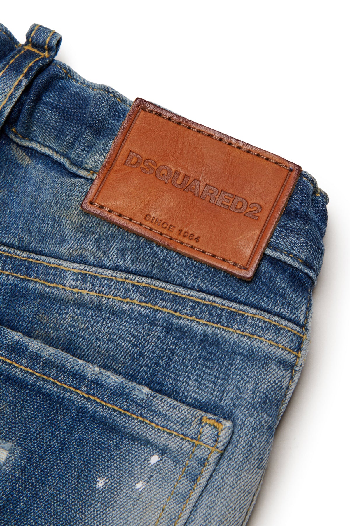 Jeans corte regular efecto used patchwork - Loose