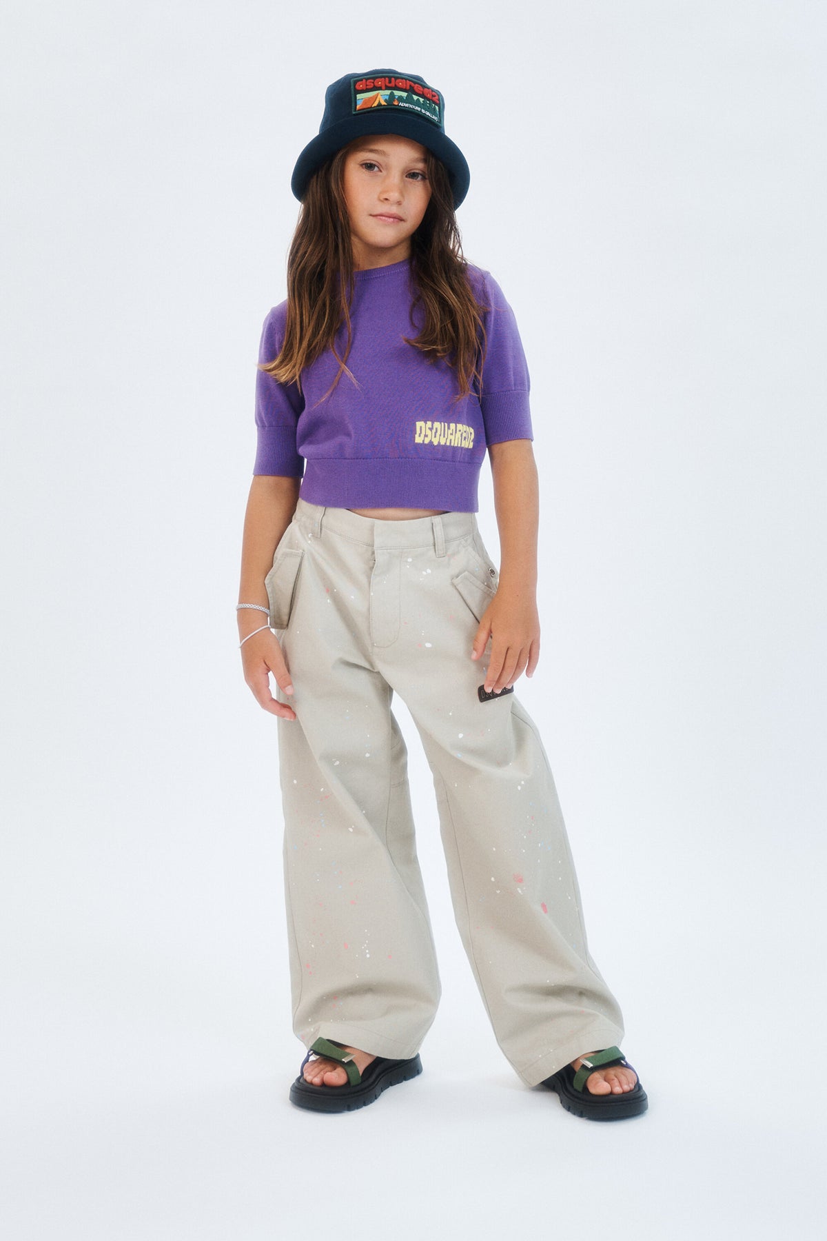 Pantalones efecto salpicado