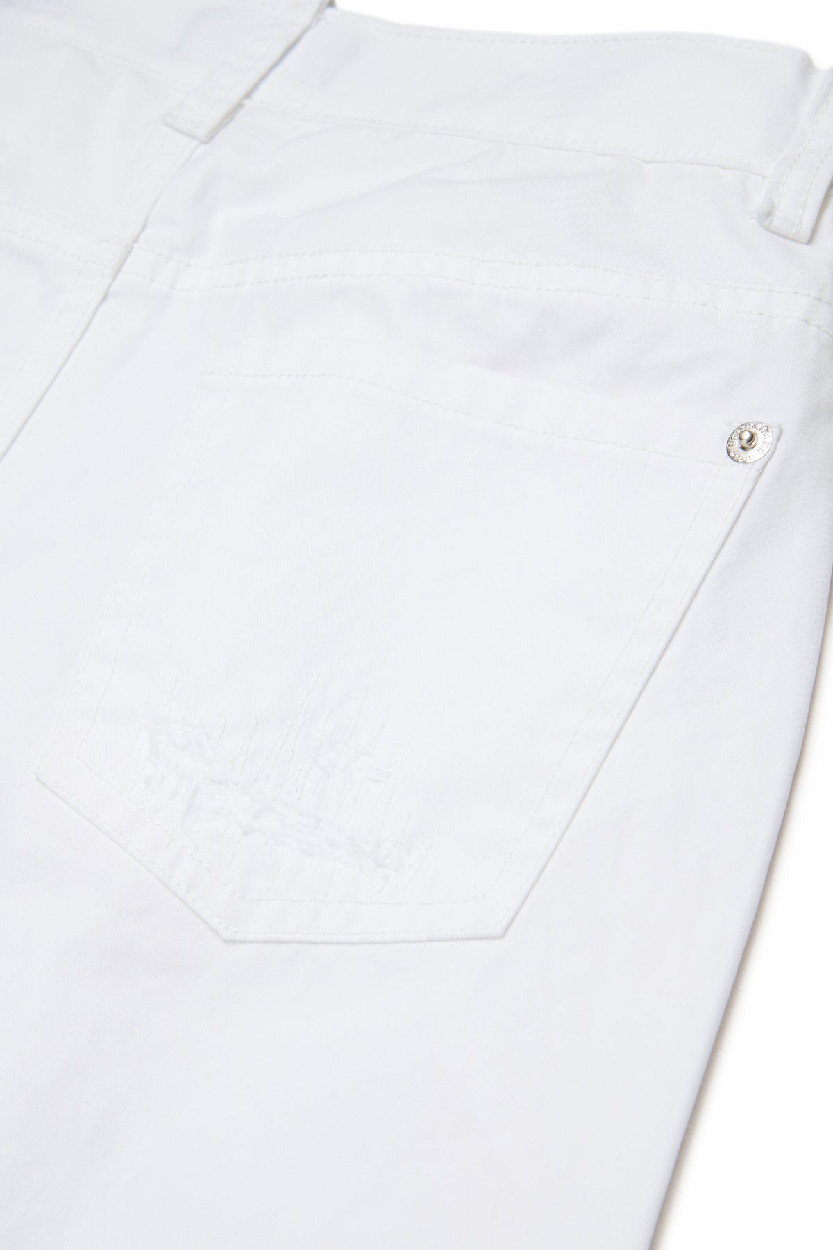 Shorts with logo and frayed details