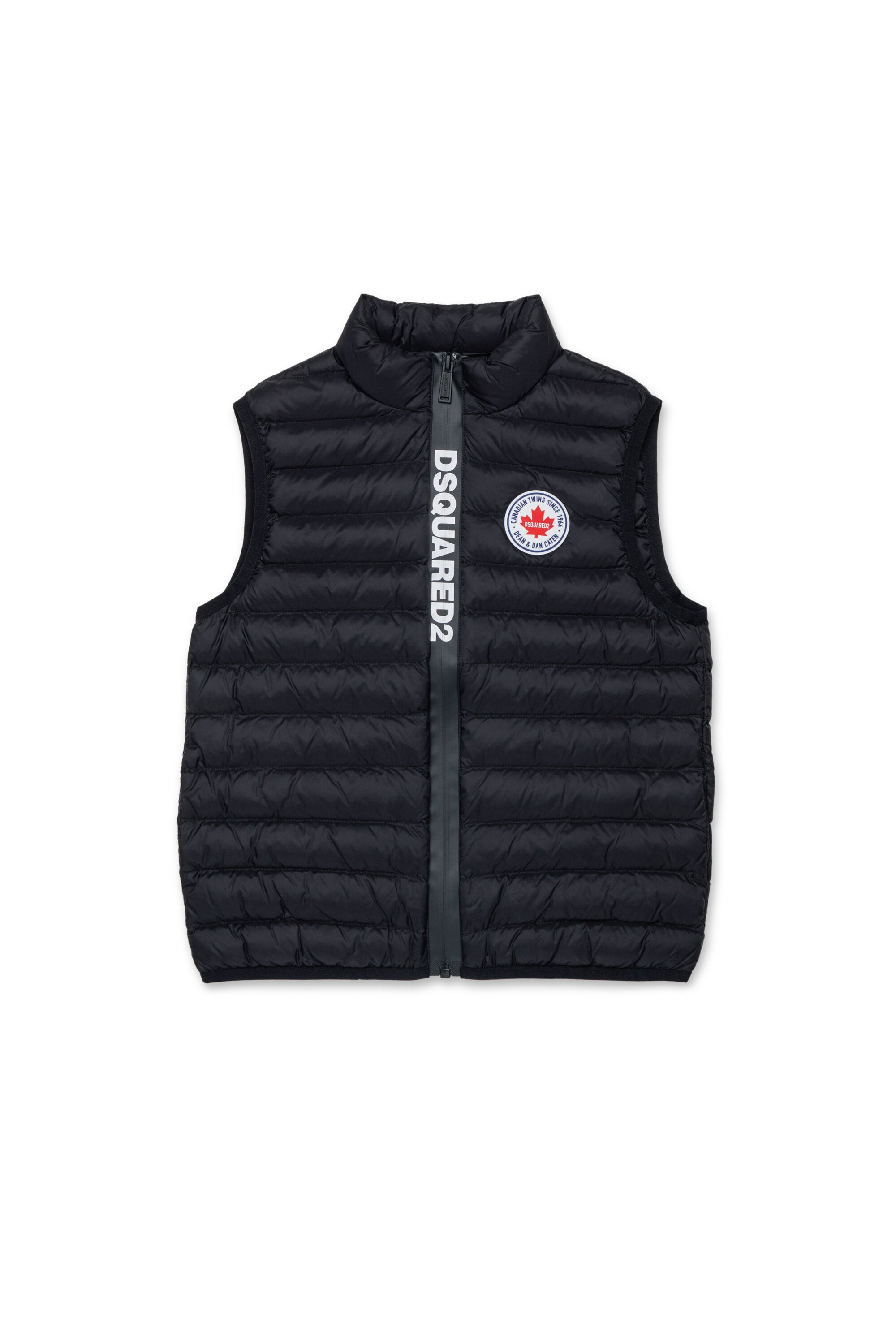 Chaqueta chaleco acolchada con logo estampado