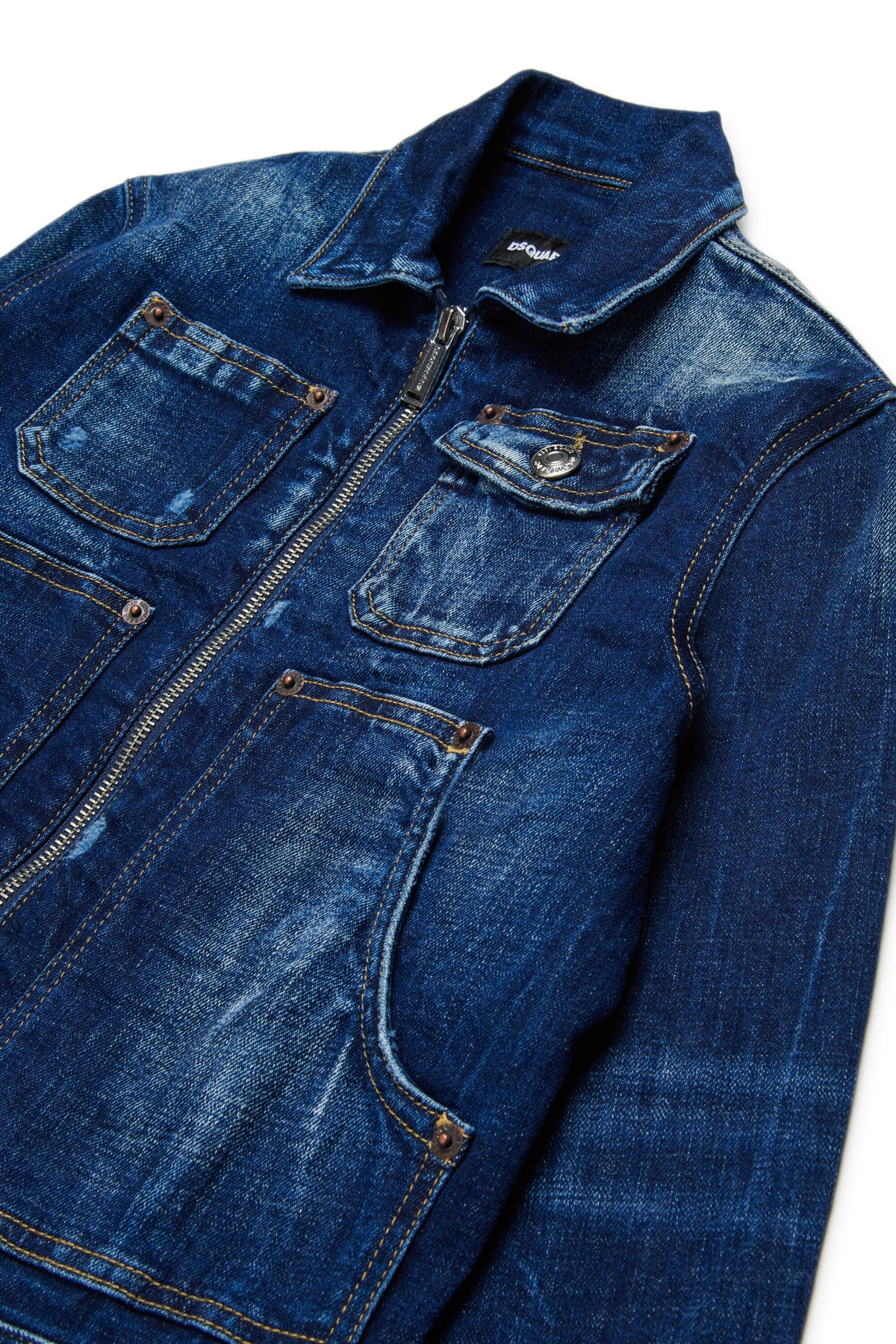 Denim jacket with printed logo