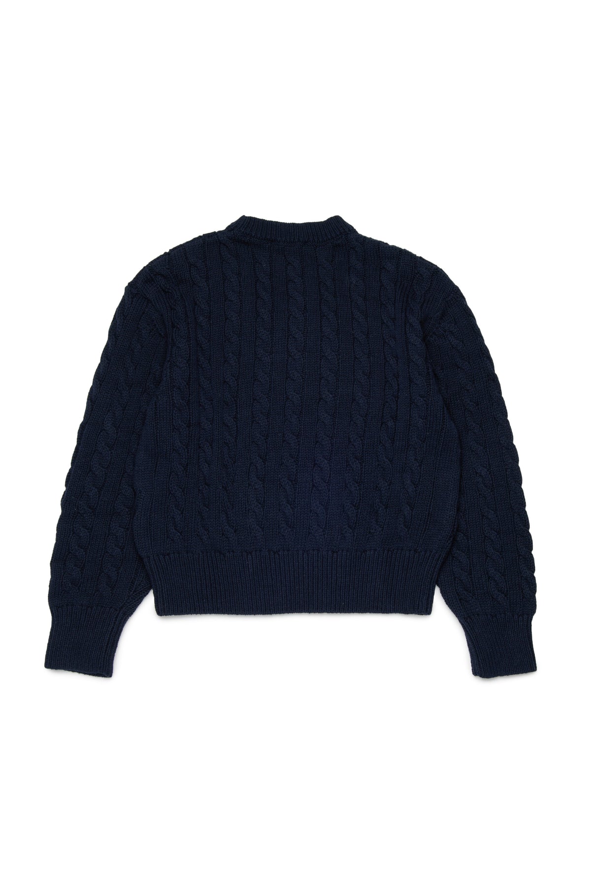 Pull ras-du-cou en maille torsadée avec logo