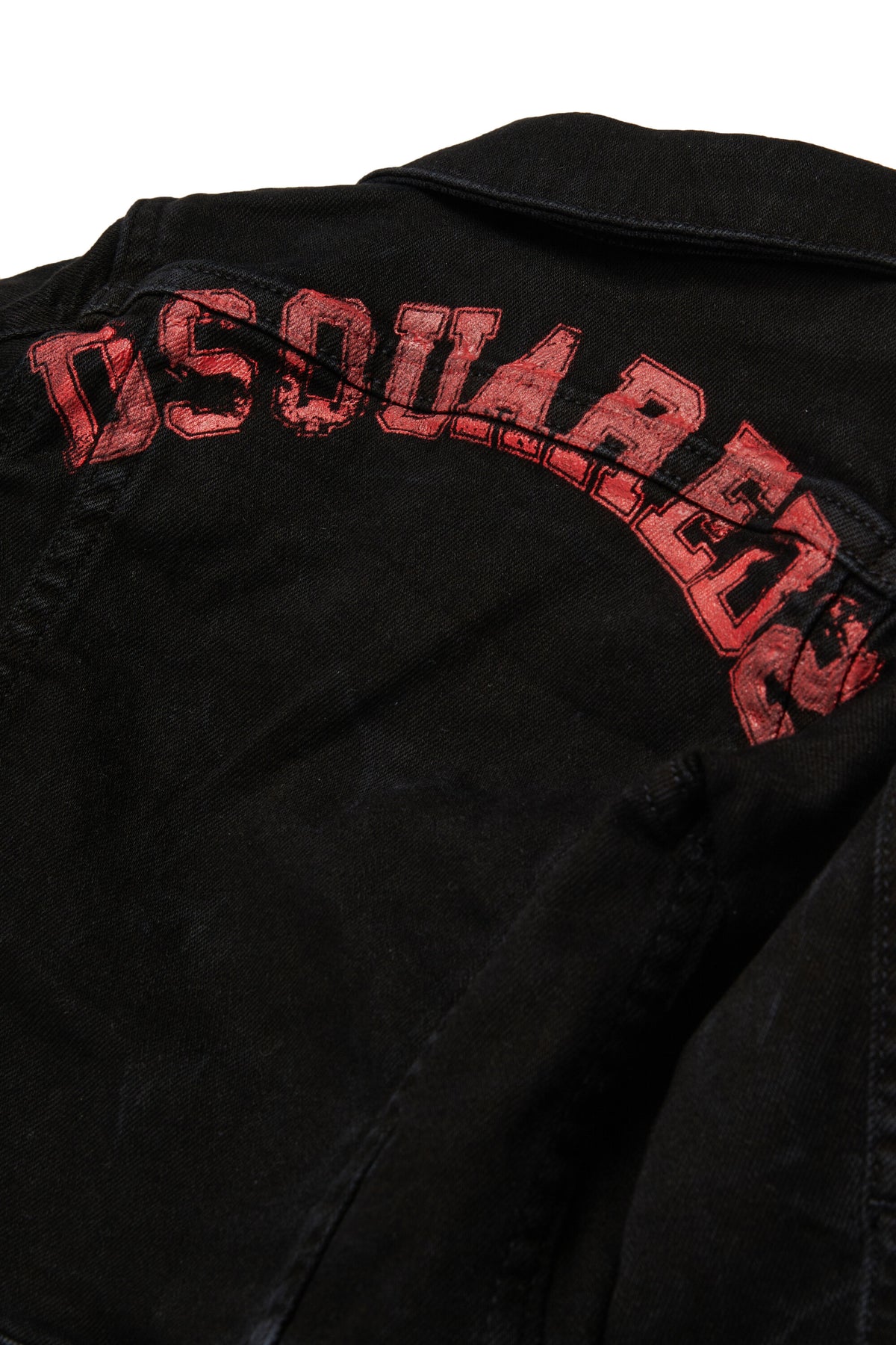 Denim jacket with printed logo