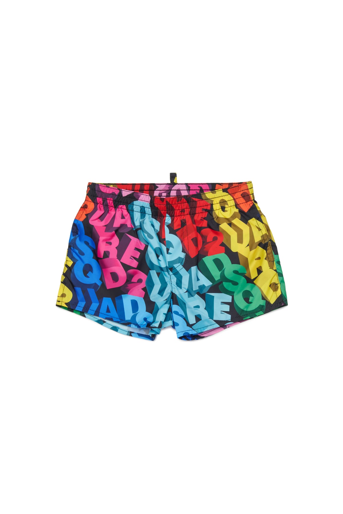 Boxer swimsuit with logo allover