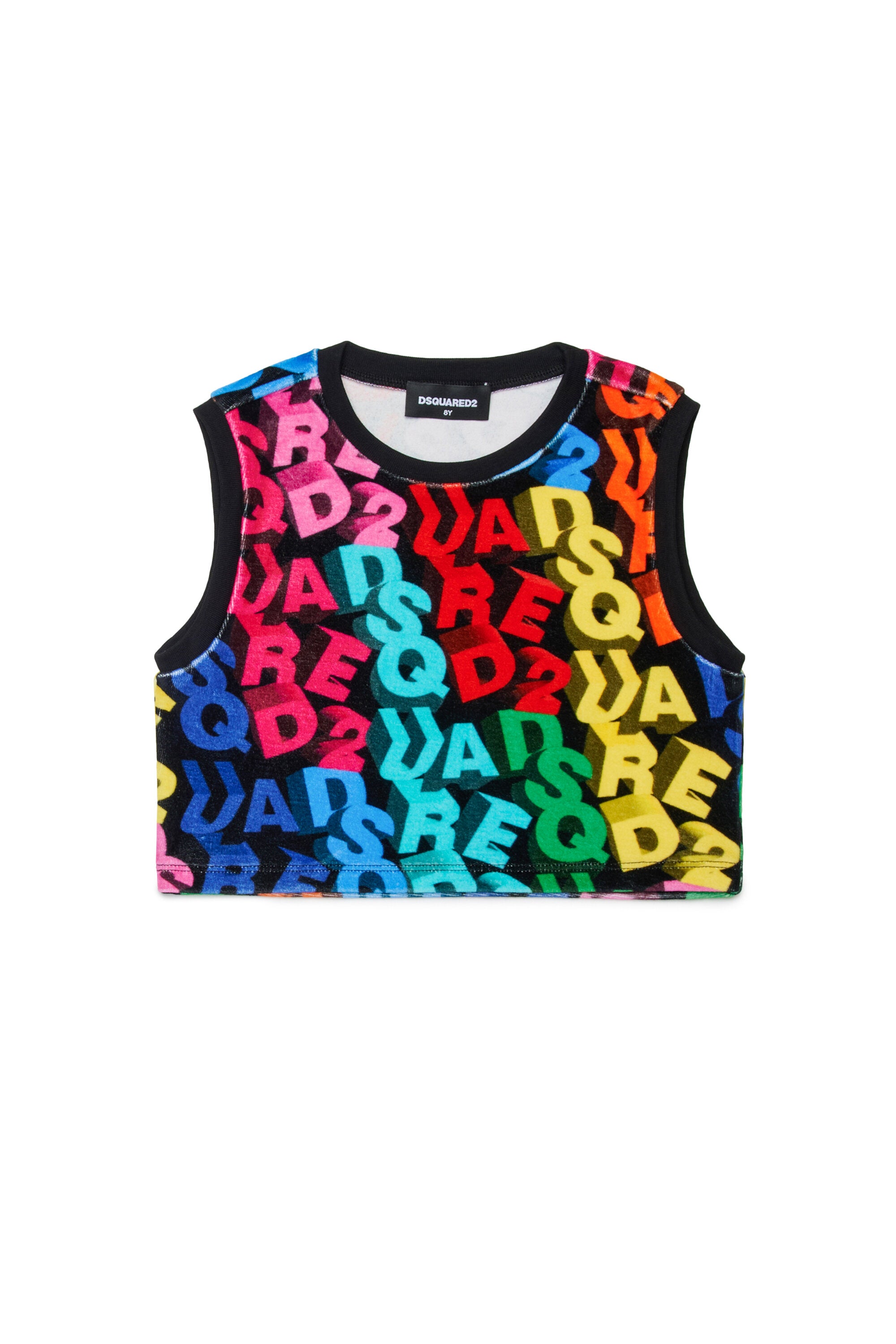 Camiseta sin mangas con logotipo multicolor allover