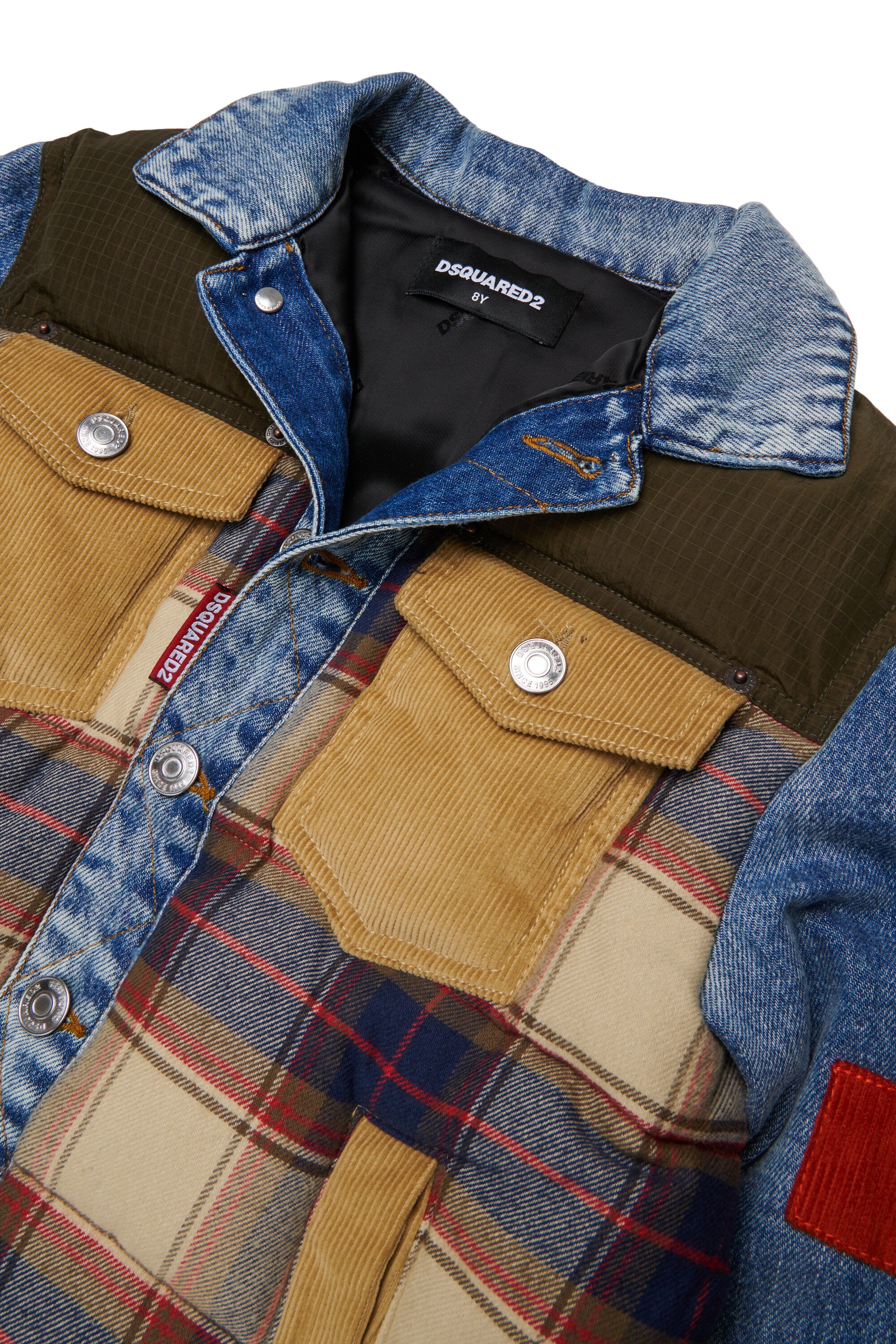 Chaqueta workwear patchwork con logo
