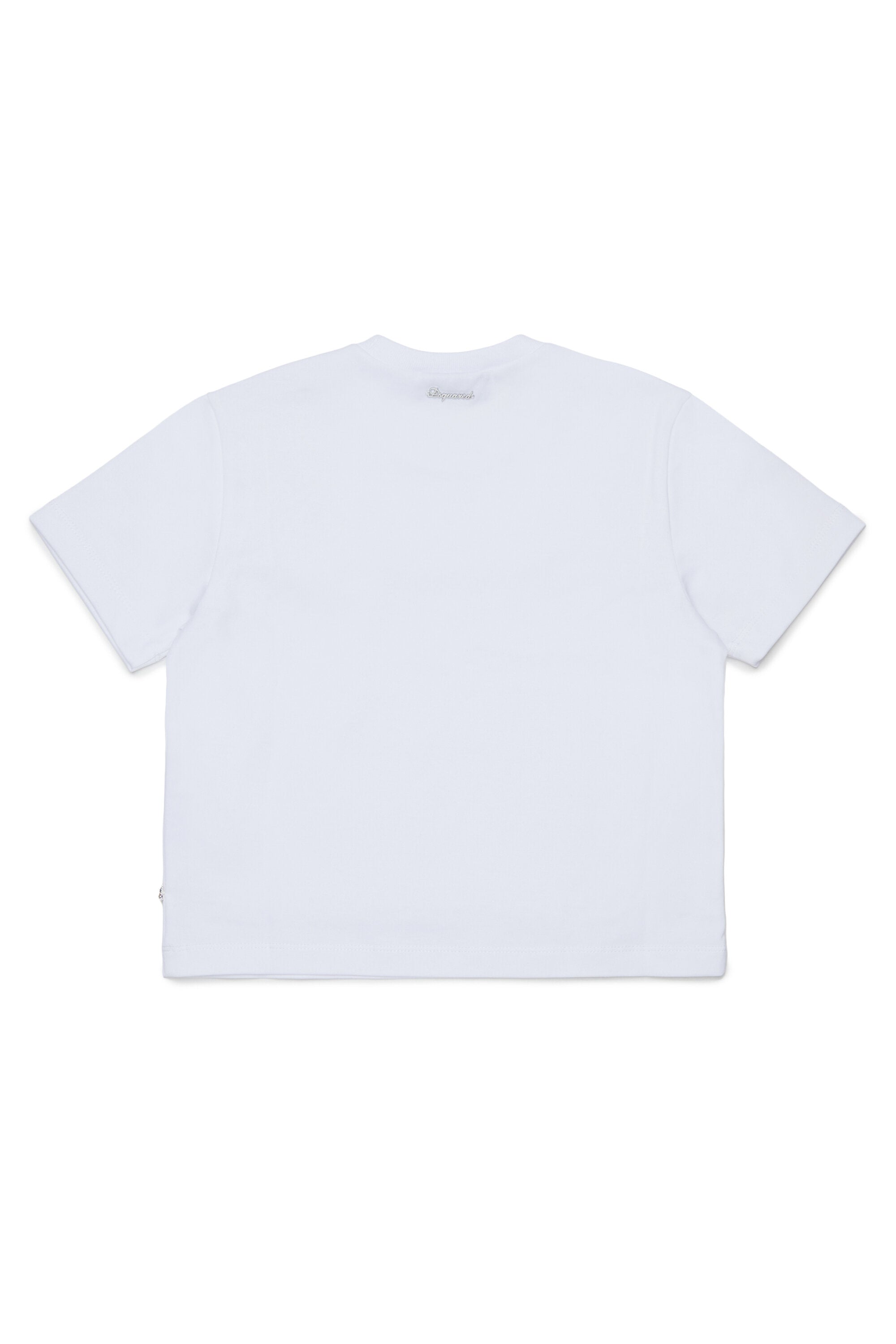 Camiseta con aplicaciones de joya y logo