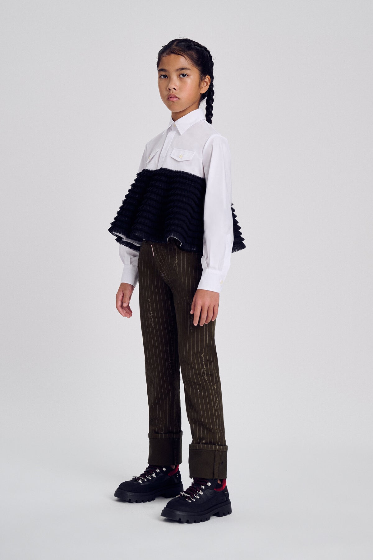 Chemise à manches longues avec volants
