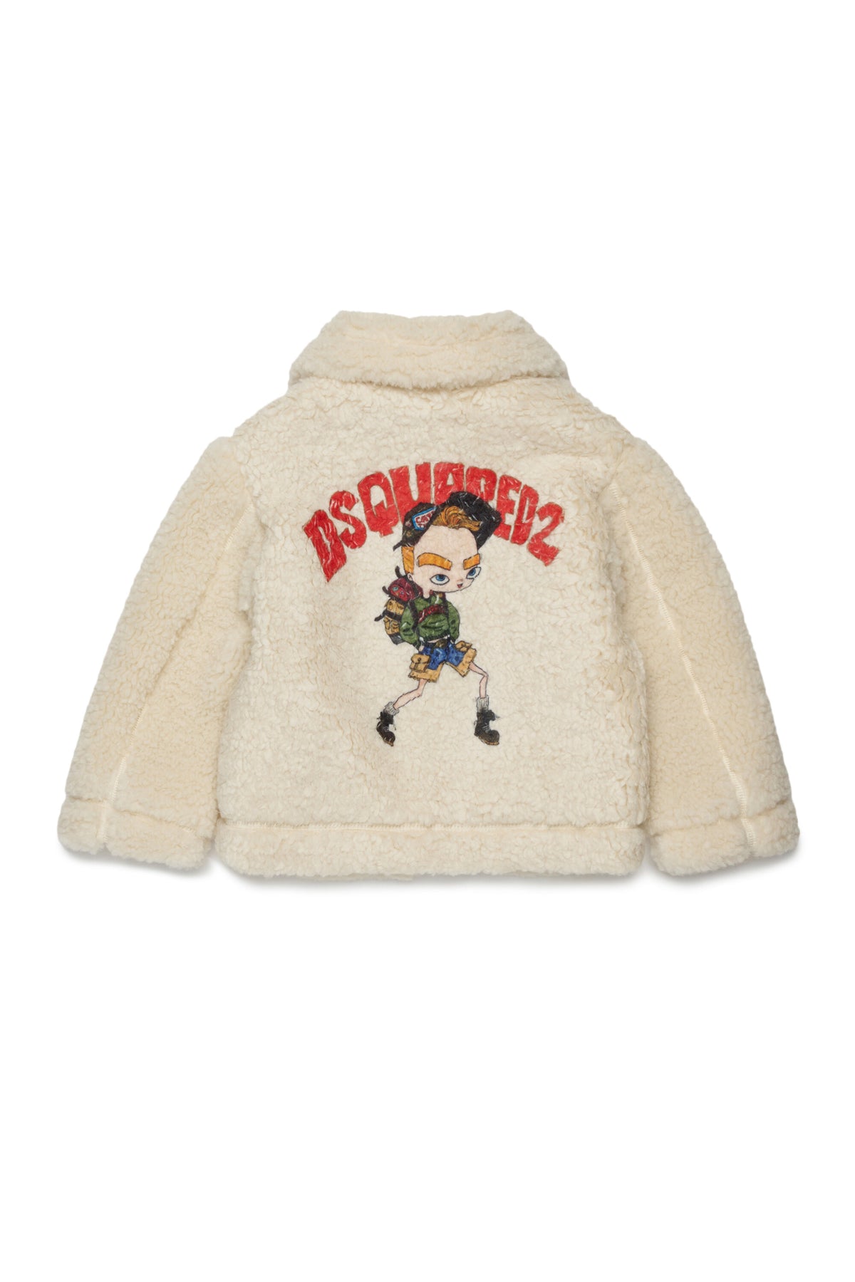 Chaqueta teddy con logo estampado