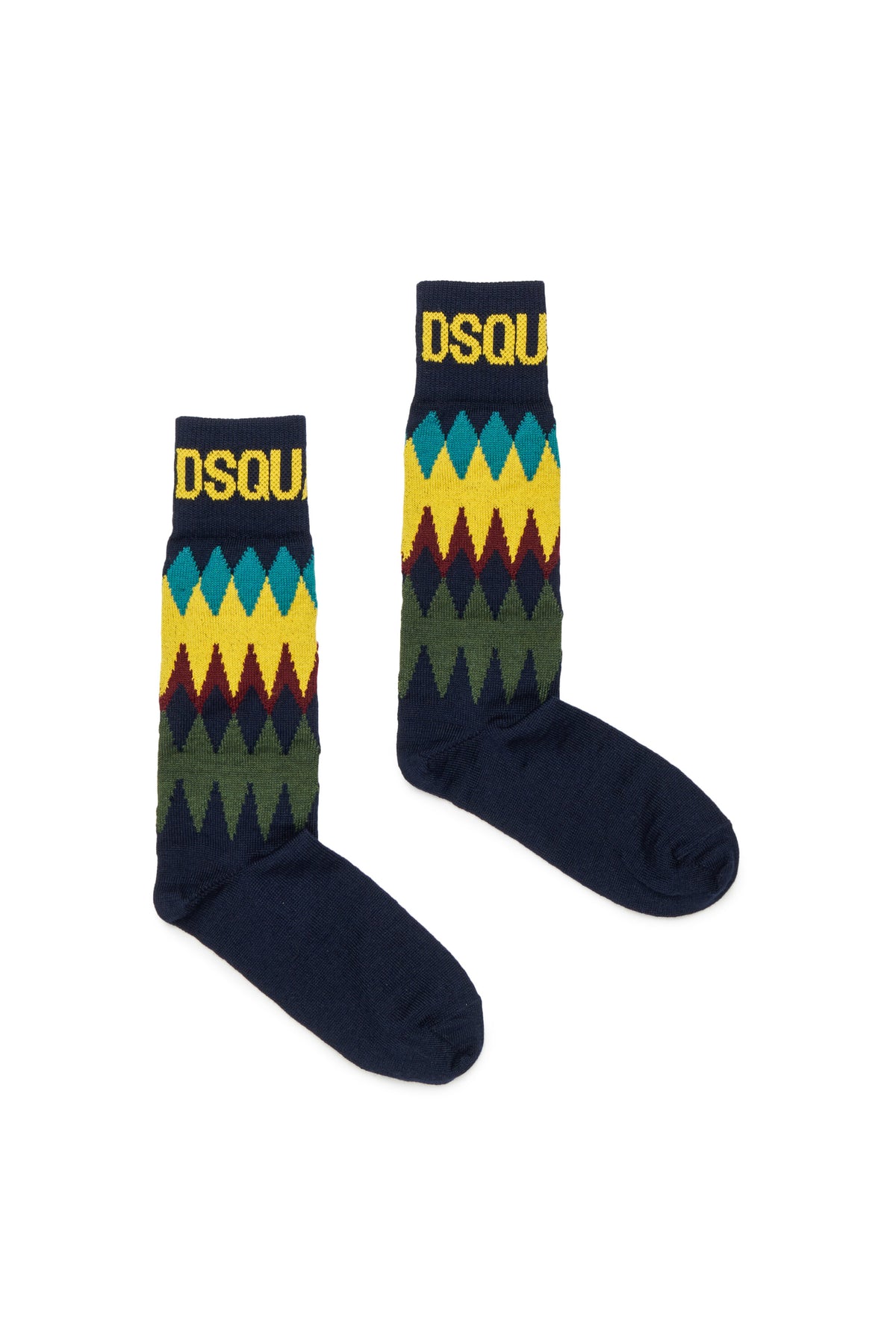 Socks with multicolor jacquard pattern