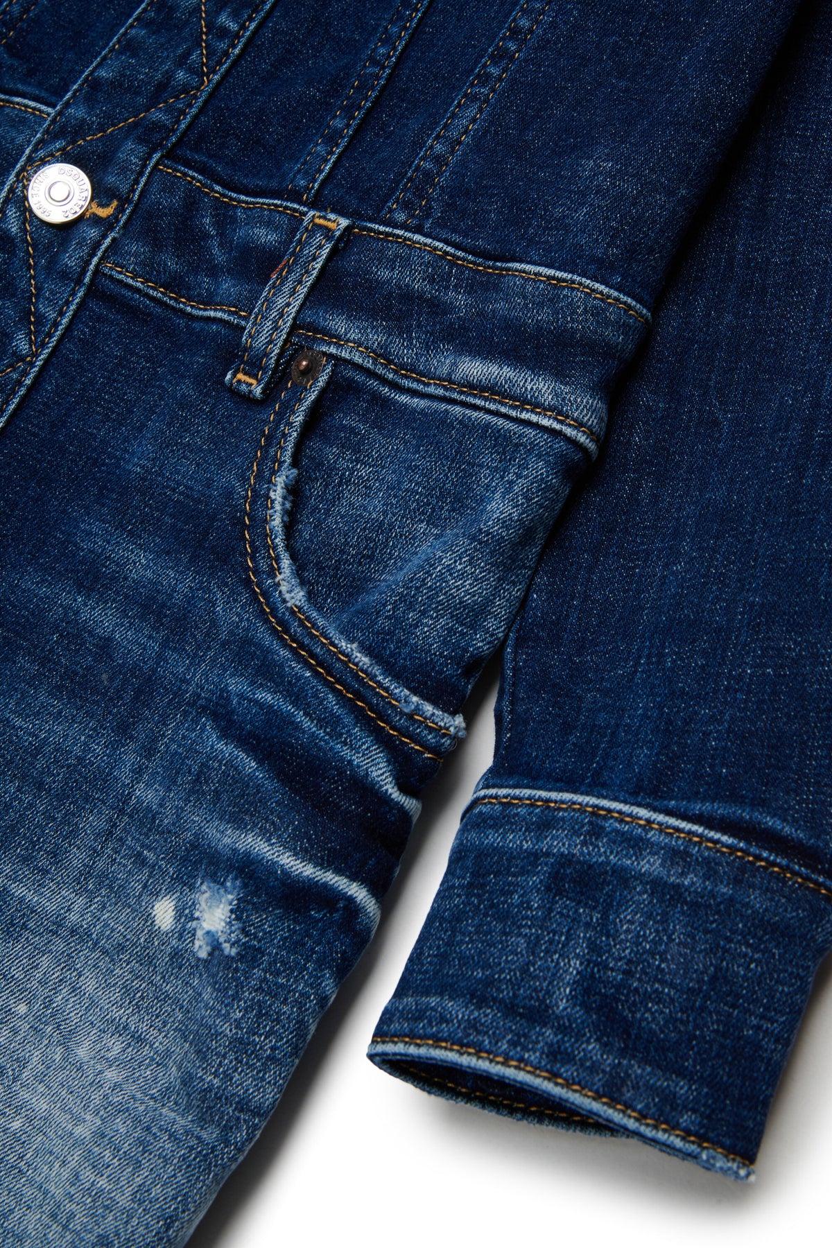 Robe en denim effet usé